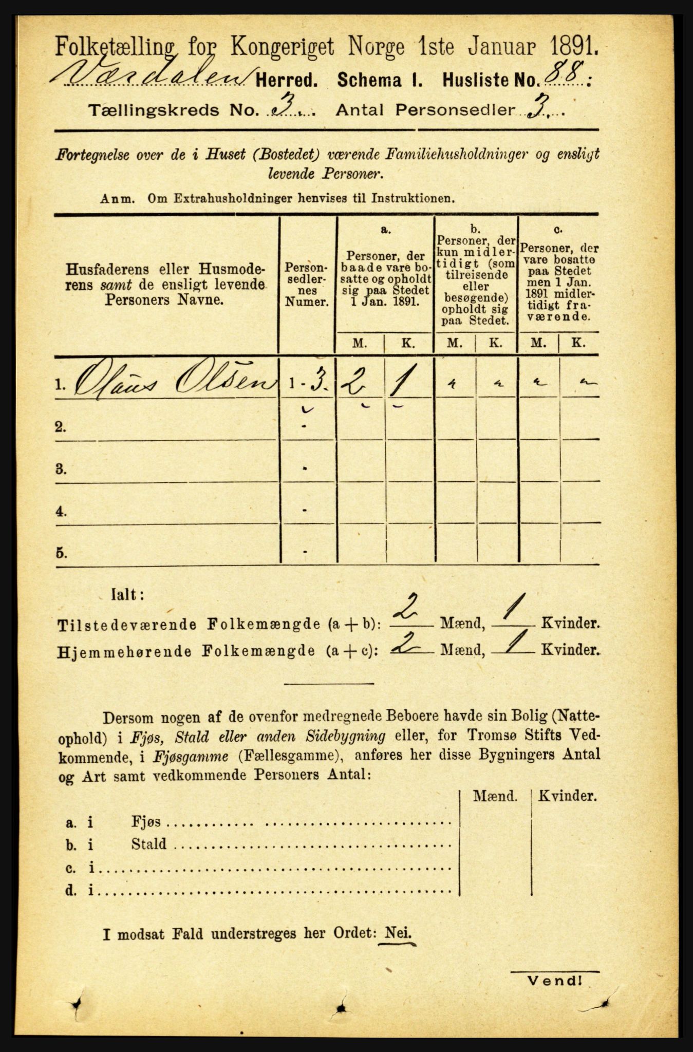 RA, Folketelling 1891 for 1721 Verdal herred, 1891, s. 1747