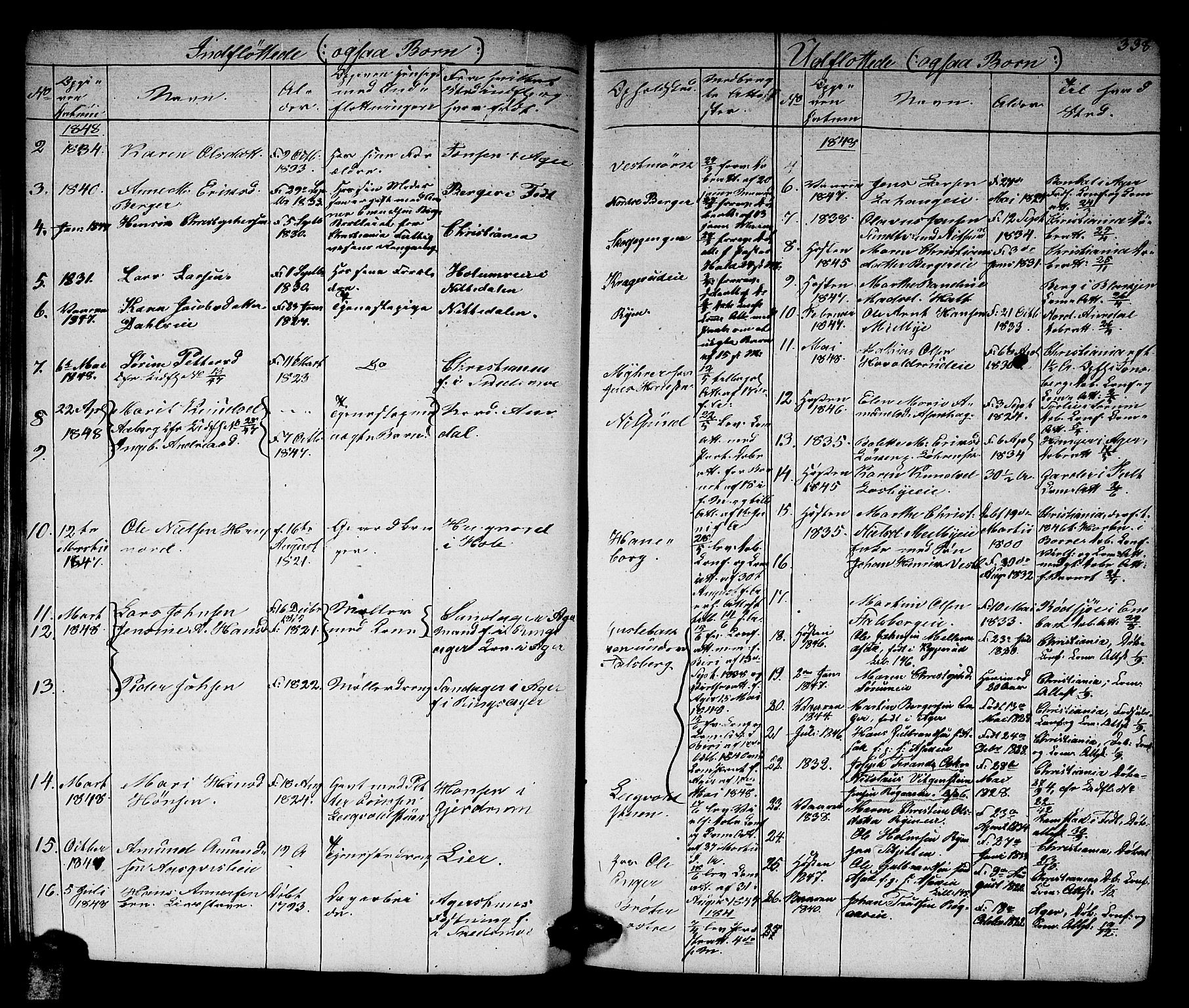 Skedsmo prestekontor Kirkebøker, AV/SAO-A-10033a/G/Ga/L0001: Klokkerbok nr. I 1, 1830-1854, s. 339