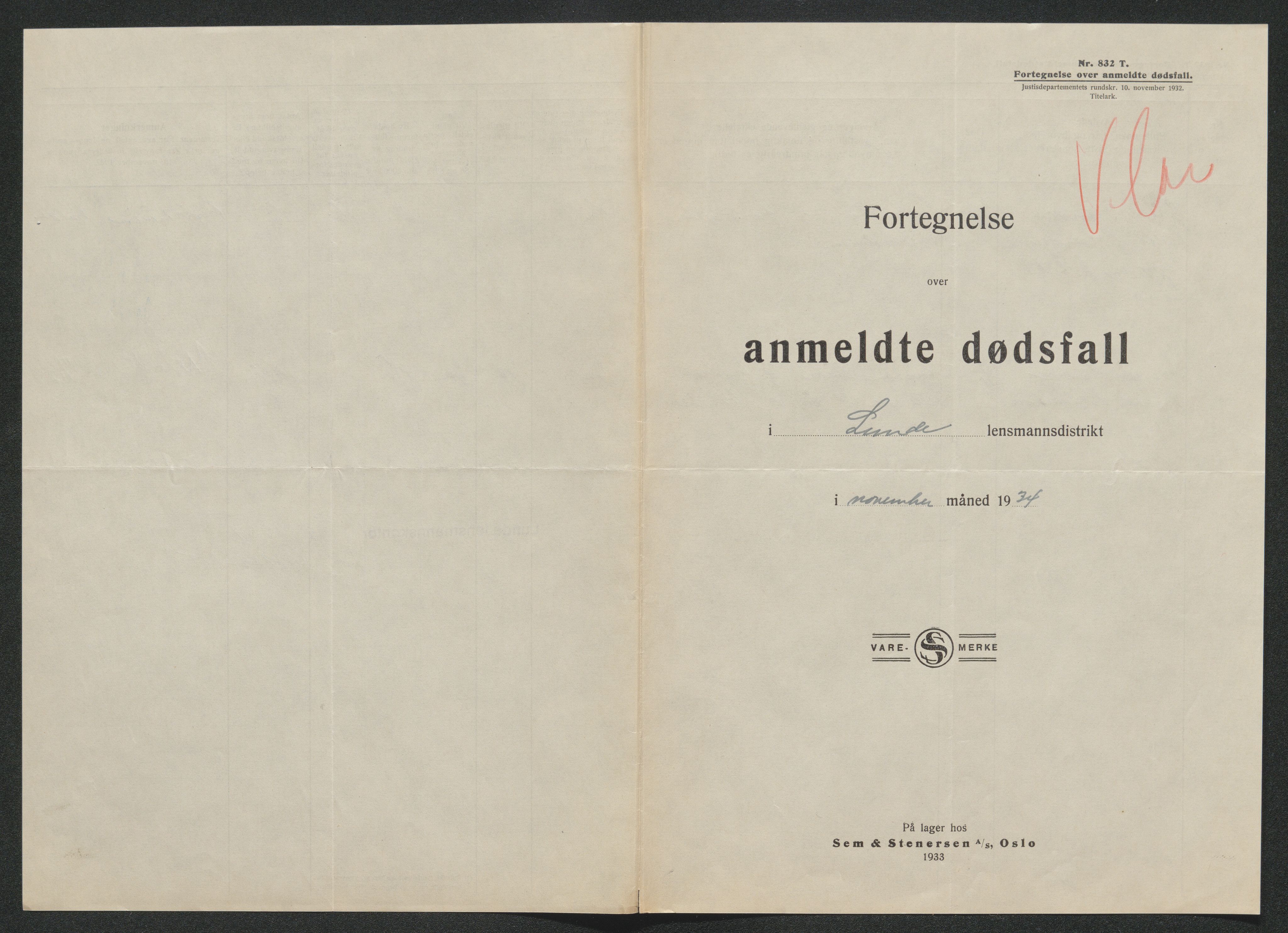 Nedre Telemark sorenskriveri, SAKO/A-135/H/Ha/Hab/L0008: Dødsfallsfortegnelser
, 1931-1935, s. 1309
