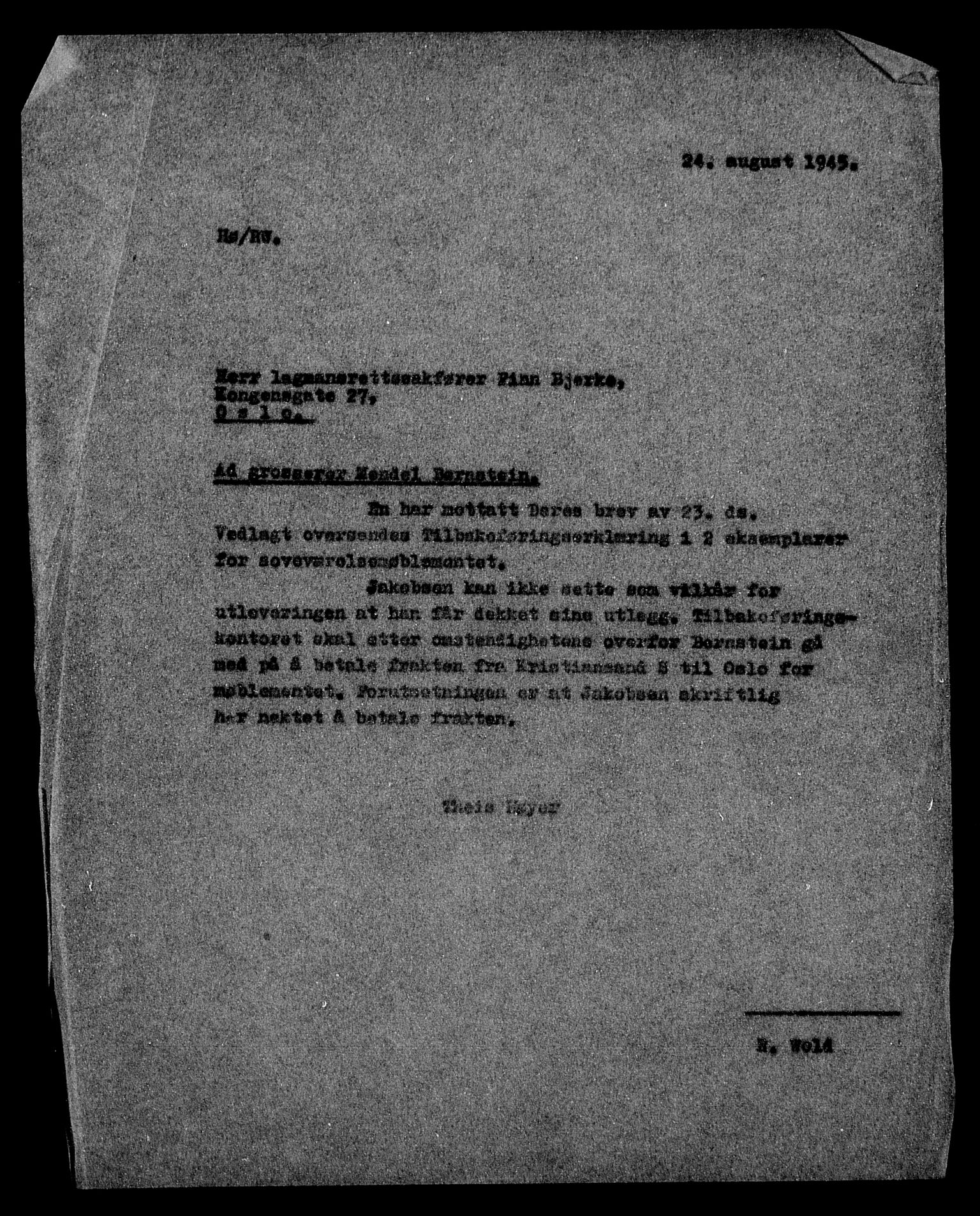 Justisdepartementet, Tilbakeføringskontoret for inndratte formuer, AV/RA-S-1564/H/Hc/Hcc/L0923: --, 1945-1947, s. 83