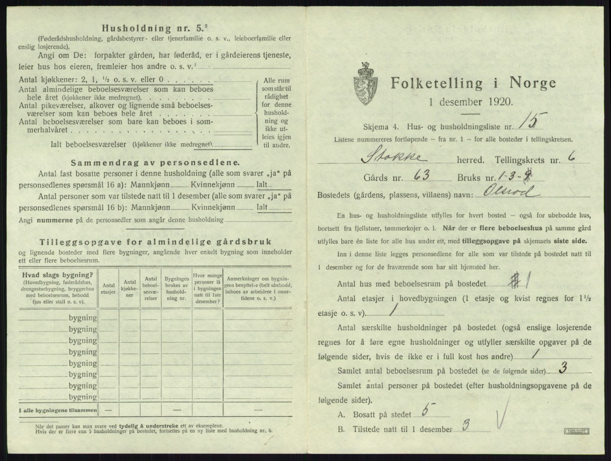 SAKO, Folketelling 1920 for 0720 Stokke herred, 1920, s. 1128