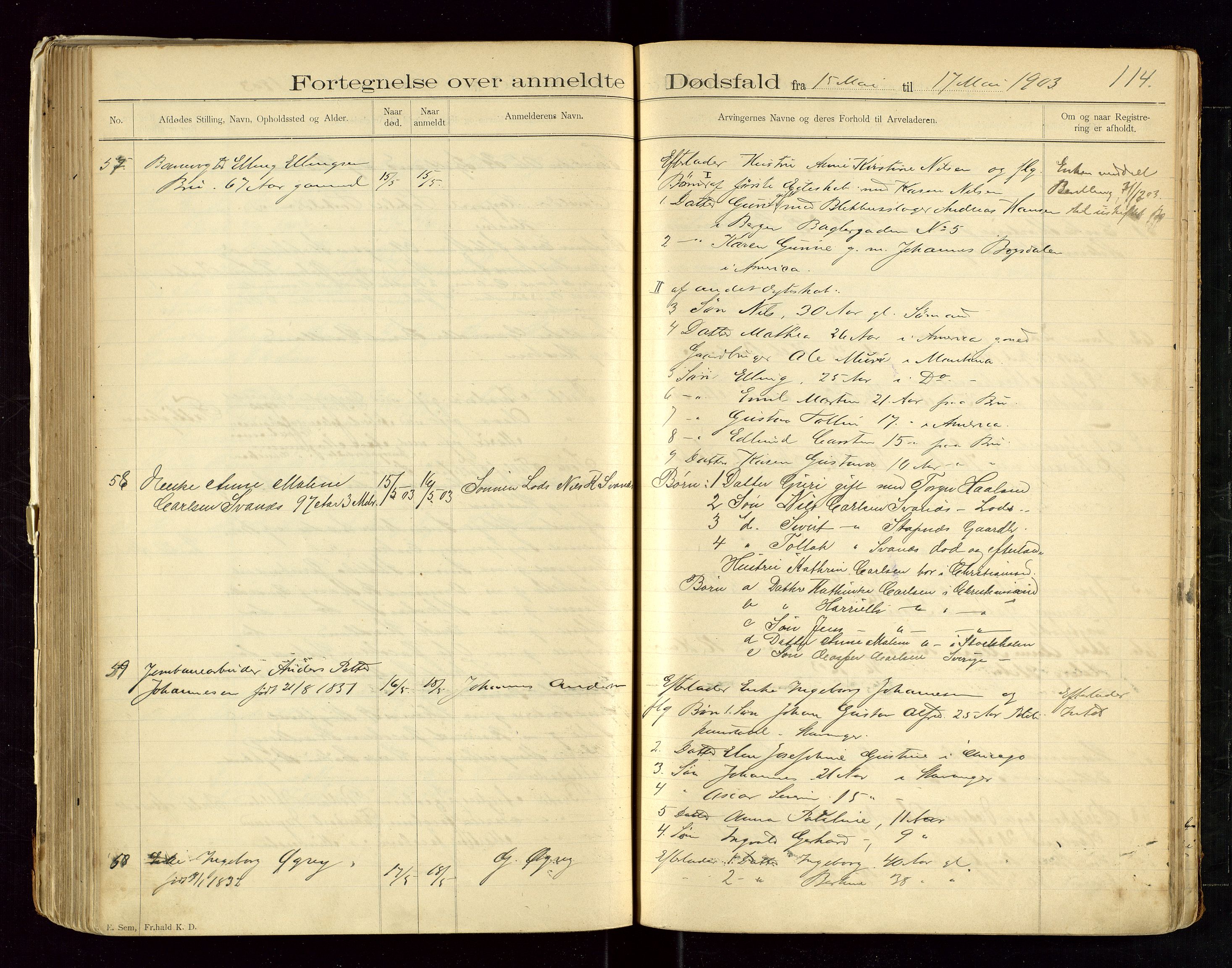 Eigersund lensmannskontor, AV/SAST-A-100171/Gga/L0004: "Dødsfalds-Protokol" m/alfabetisk navneregister, 1895-1905, s. 114