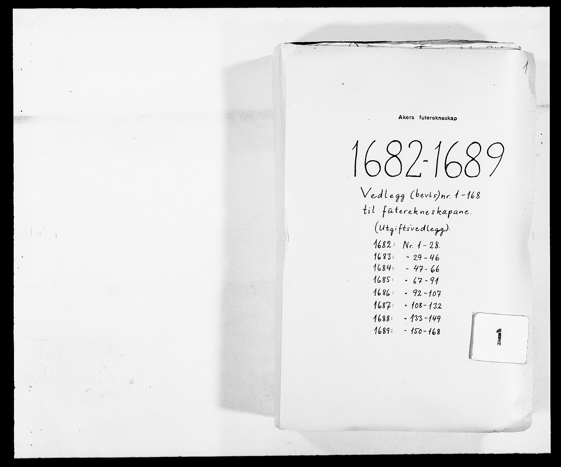 Rentekammeret inntil 1814, Reviderte regnskaper, Fogderegnskap, AV/RA-EA-4092/R08/L0424: Fogderegnskap Aker, 1682-1689, s. 1