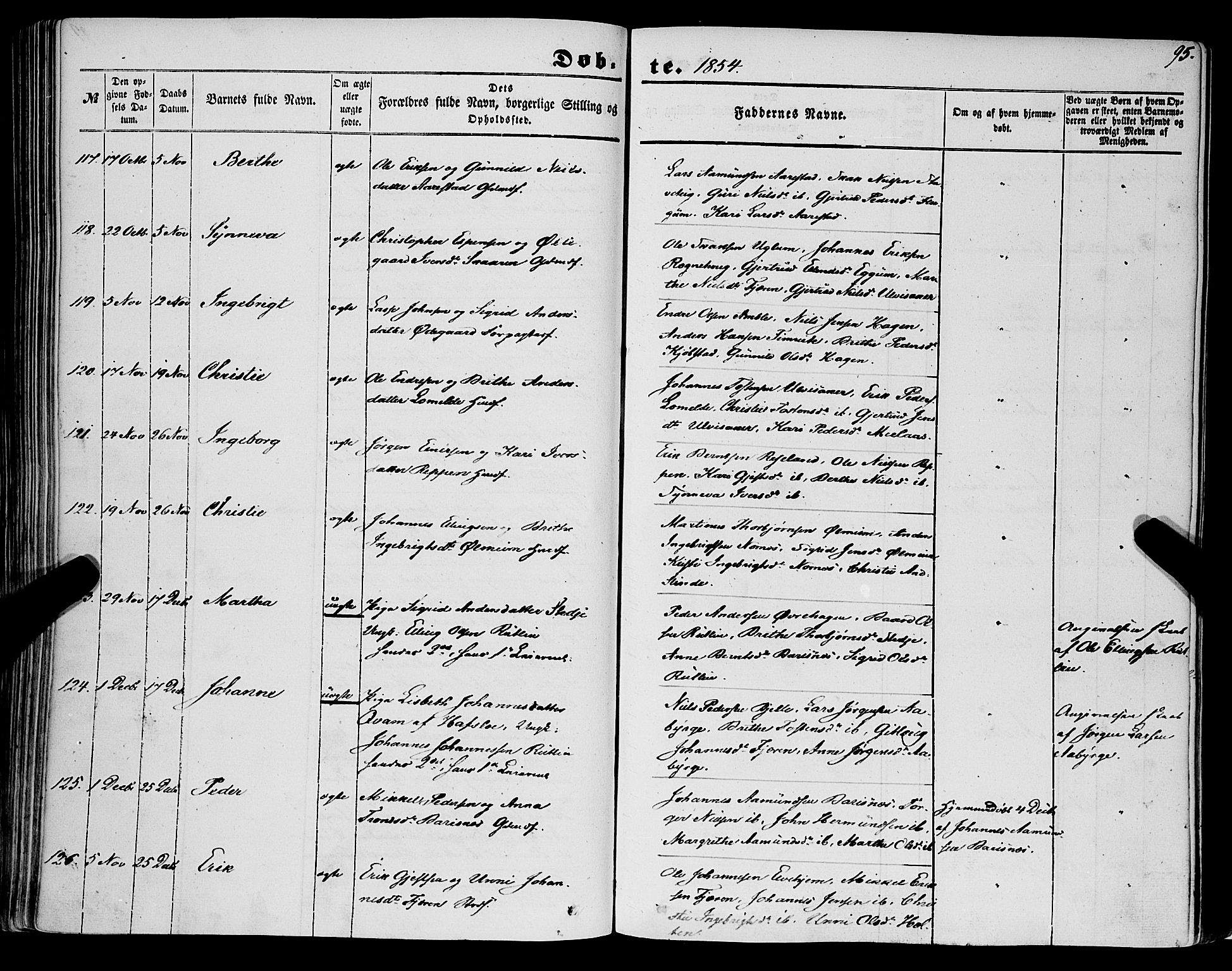 Sogndal sokneprestembete, AV/SAB-A-81301/H/Haa/Haaa/L0012I: Ministerialbok nr. A 12I, 1847-1859, s. 95