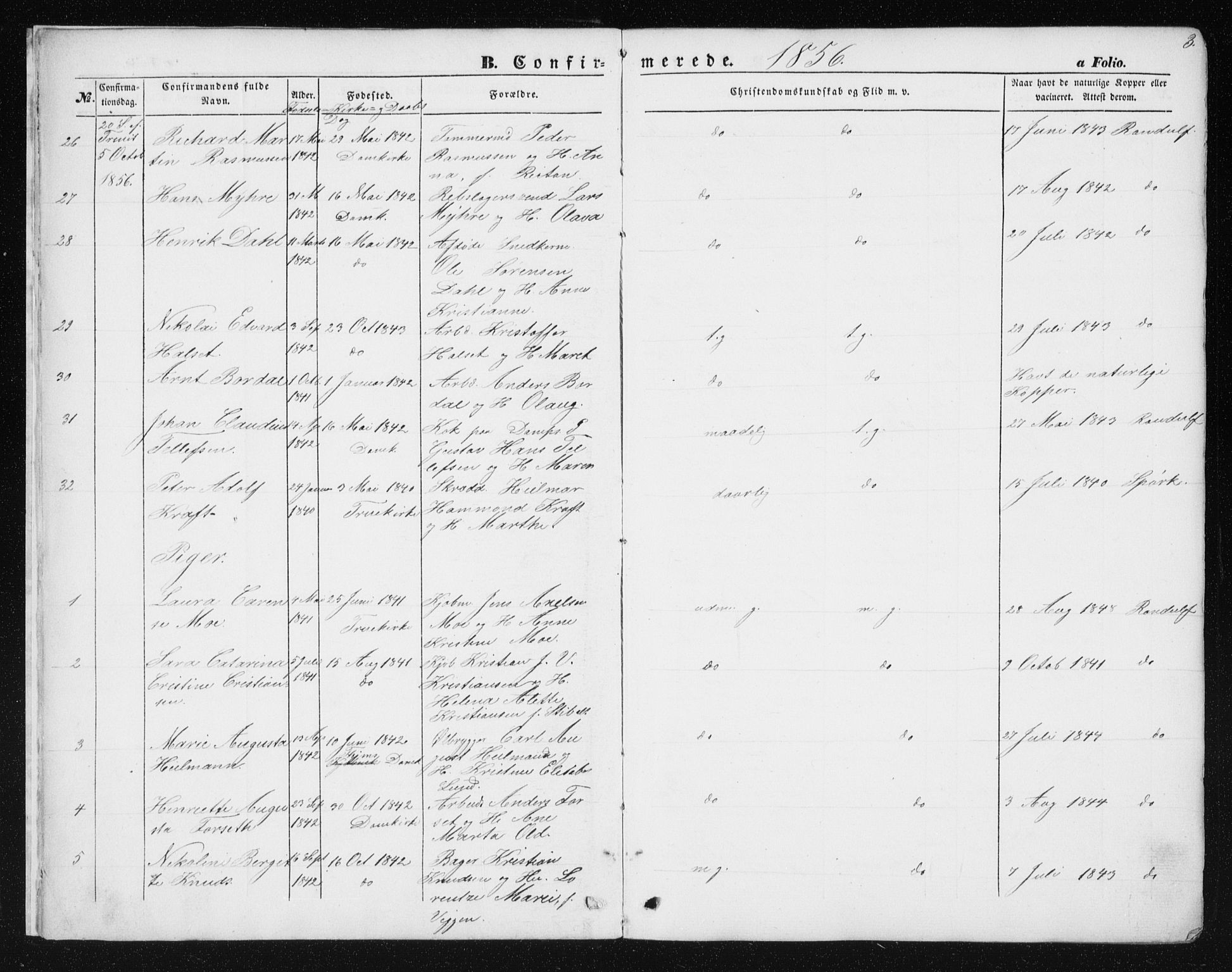 Ministerialprotokoller, klokkerbøker og fødselsregistre - Sør-Trøndelag, AV/SAT-A-1456/602/L0114: Ministerialbok nr. 602A12, 1856-1872, s. 3