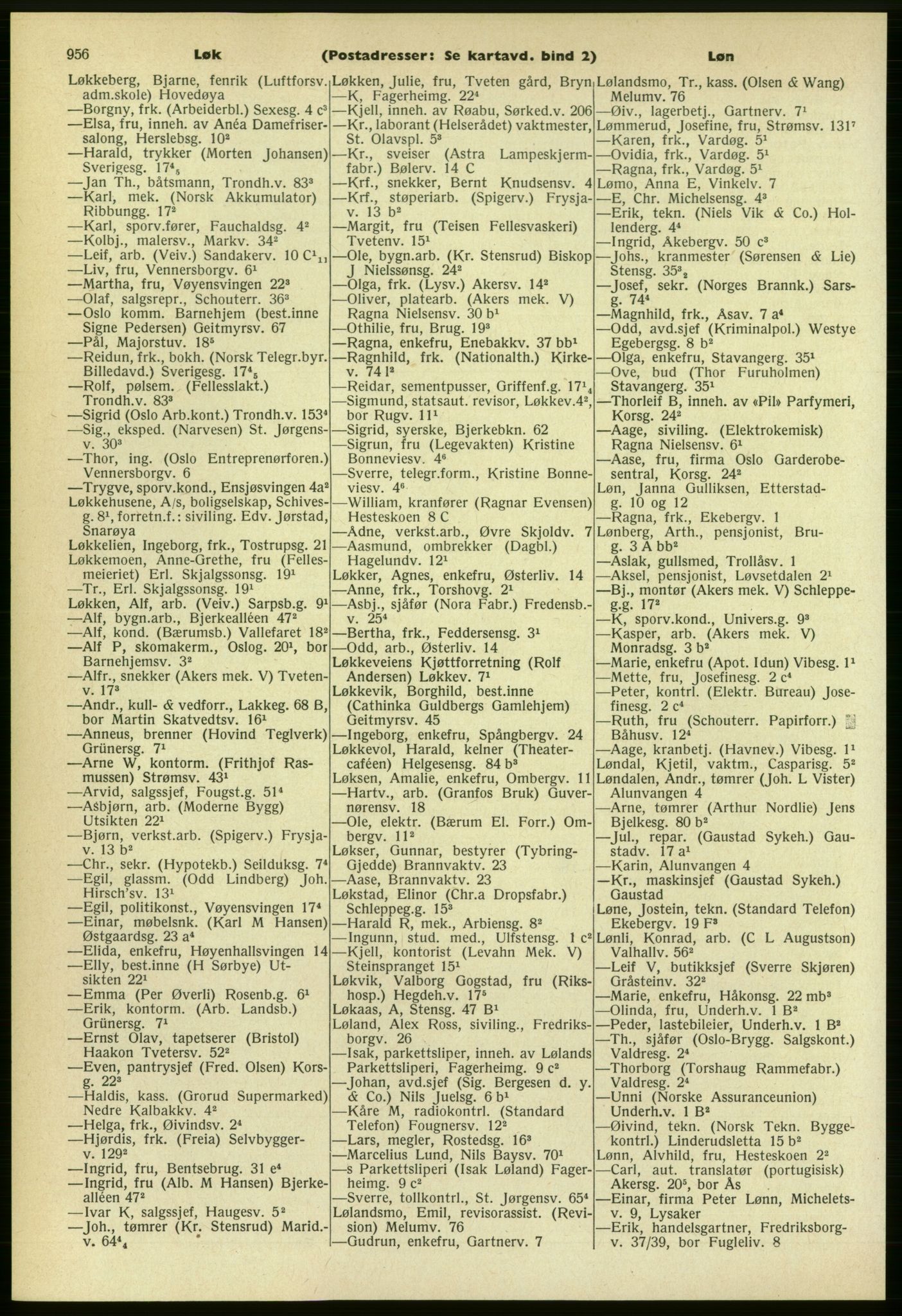 Kristiania/Oslo adressebok, PUBL/-, 1961-1962, s. 956