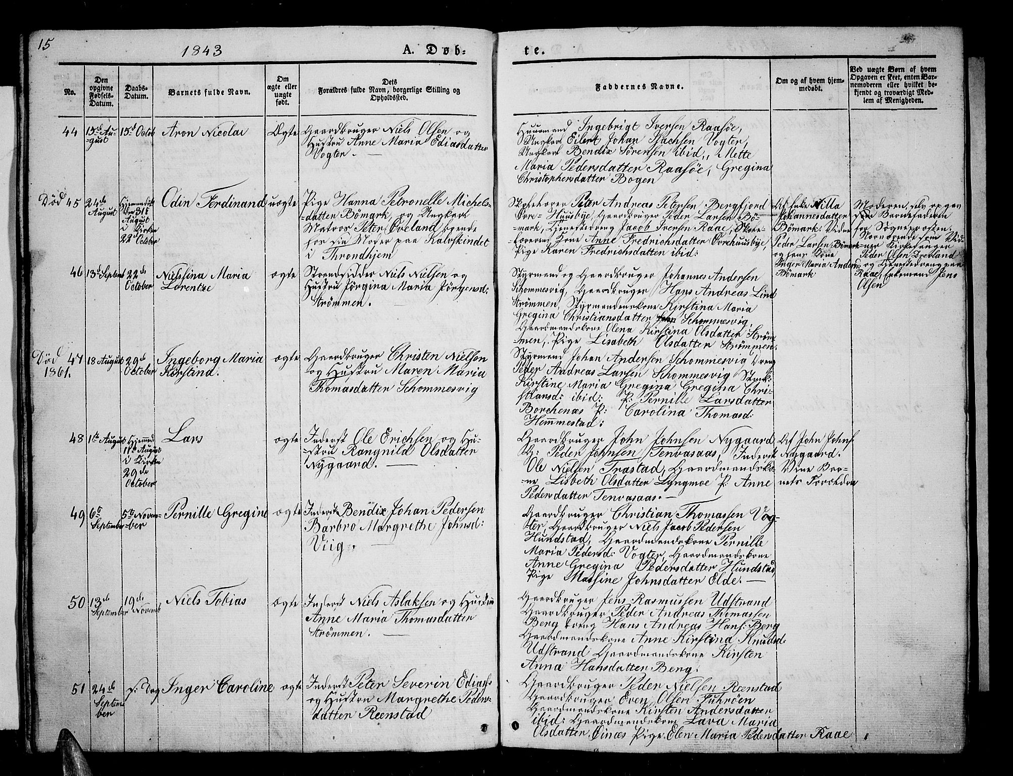 Kvæfjord sokneprestkontor, AV/SATØ-S-1323/G/Ga/Gab/L0002klokker: Klokkerbok nr. 2, 1841-1855, s. 15
