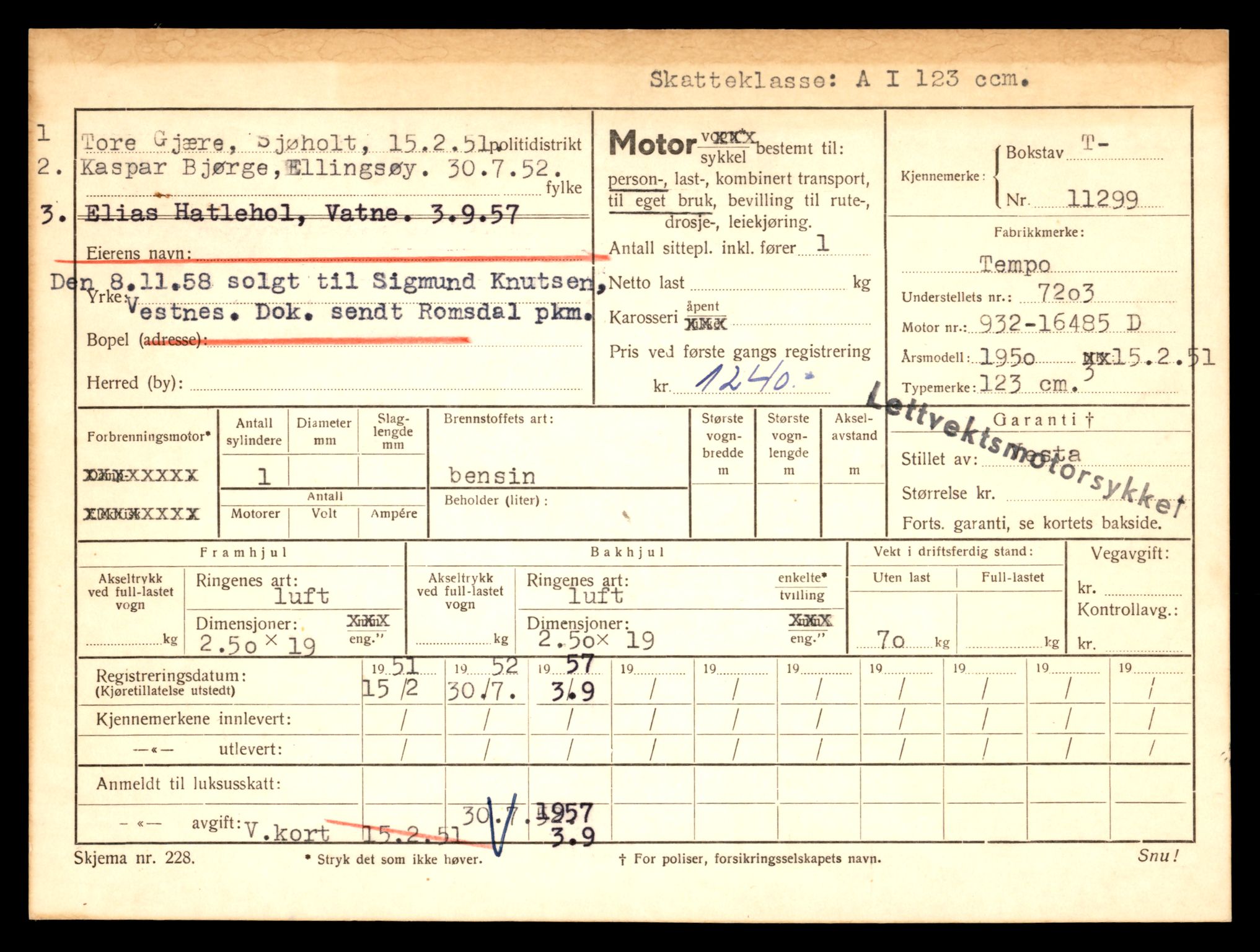 Møre og Romsdal vegkontor - Ålesund trafikkstasjon, SAT/A-4099/F/Fe/L0028: Registreringskort for kjøretøy T 11290 - T 11429, 1927-1998, s. 249