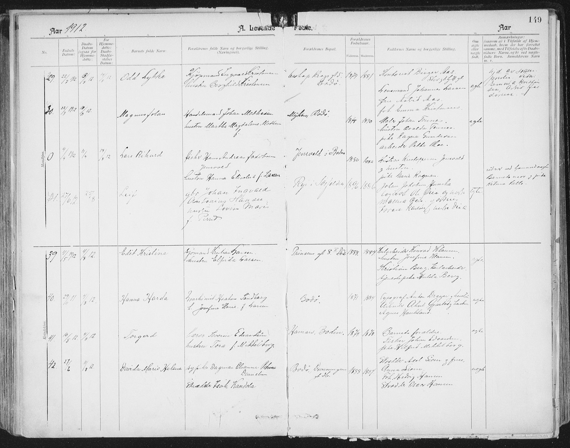 Ministerialprotokoller, klokkerbøker og fødselsregistre - Nordland, AV/SAT-A-1459/801/L0011: Ministerialbok nr. 801A11, 1900-1916, s. 149