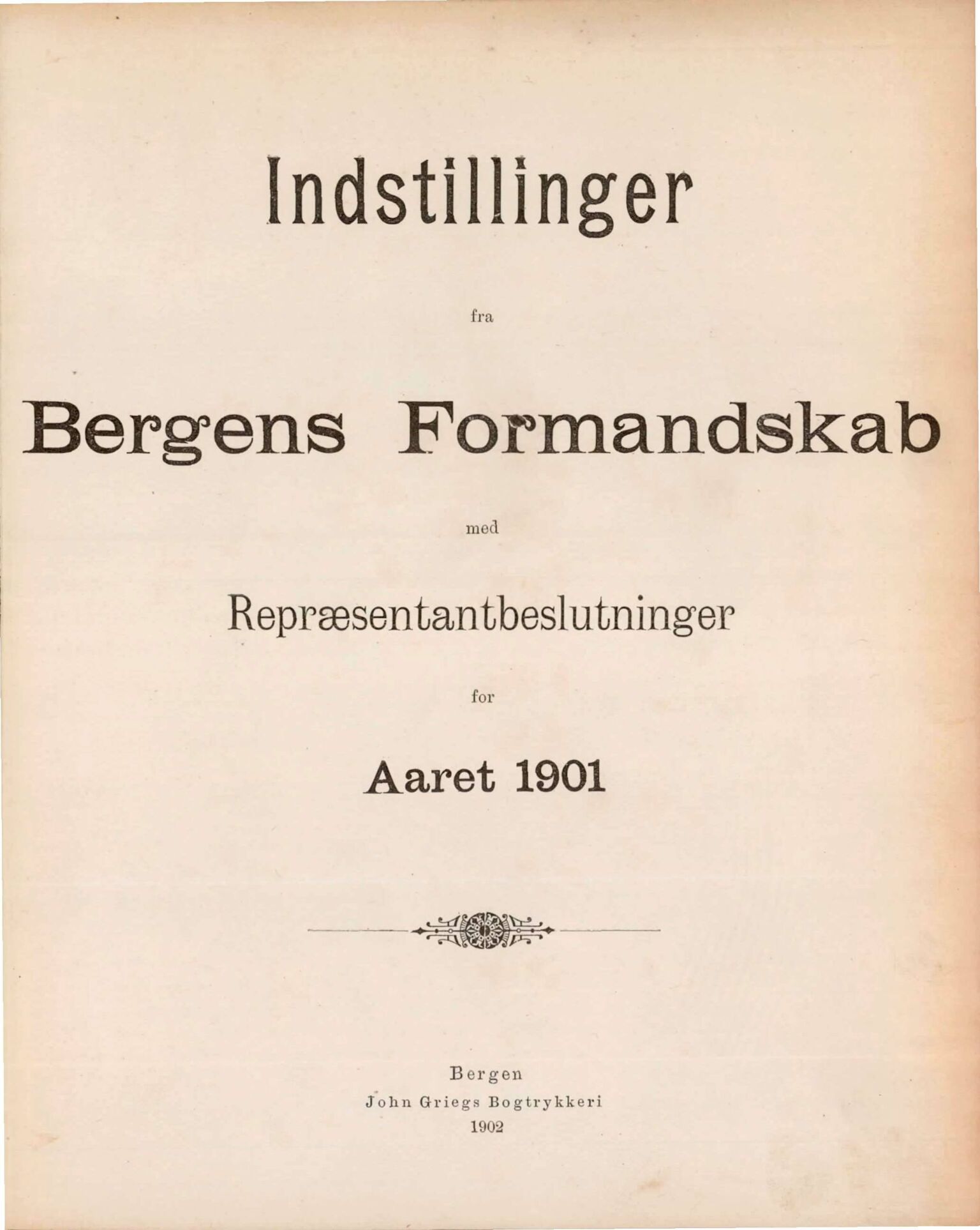 Bergen kommune. Formannskapet, BBA/A-0003/Ad/L0063: Bergens Kommuneforhandlinger, bind I, 1901