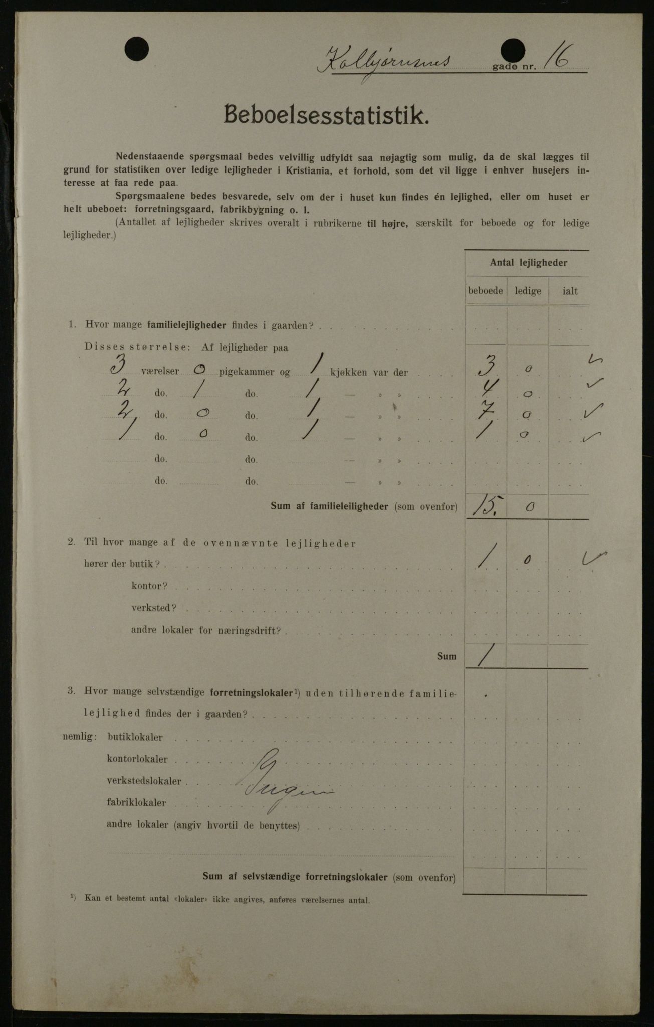 OBA, Kommunal folketelling 1.2.1908 for Kristiania kjøpstad, 1908, s. 12217