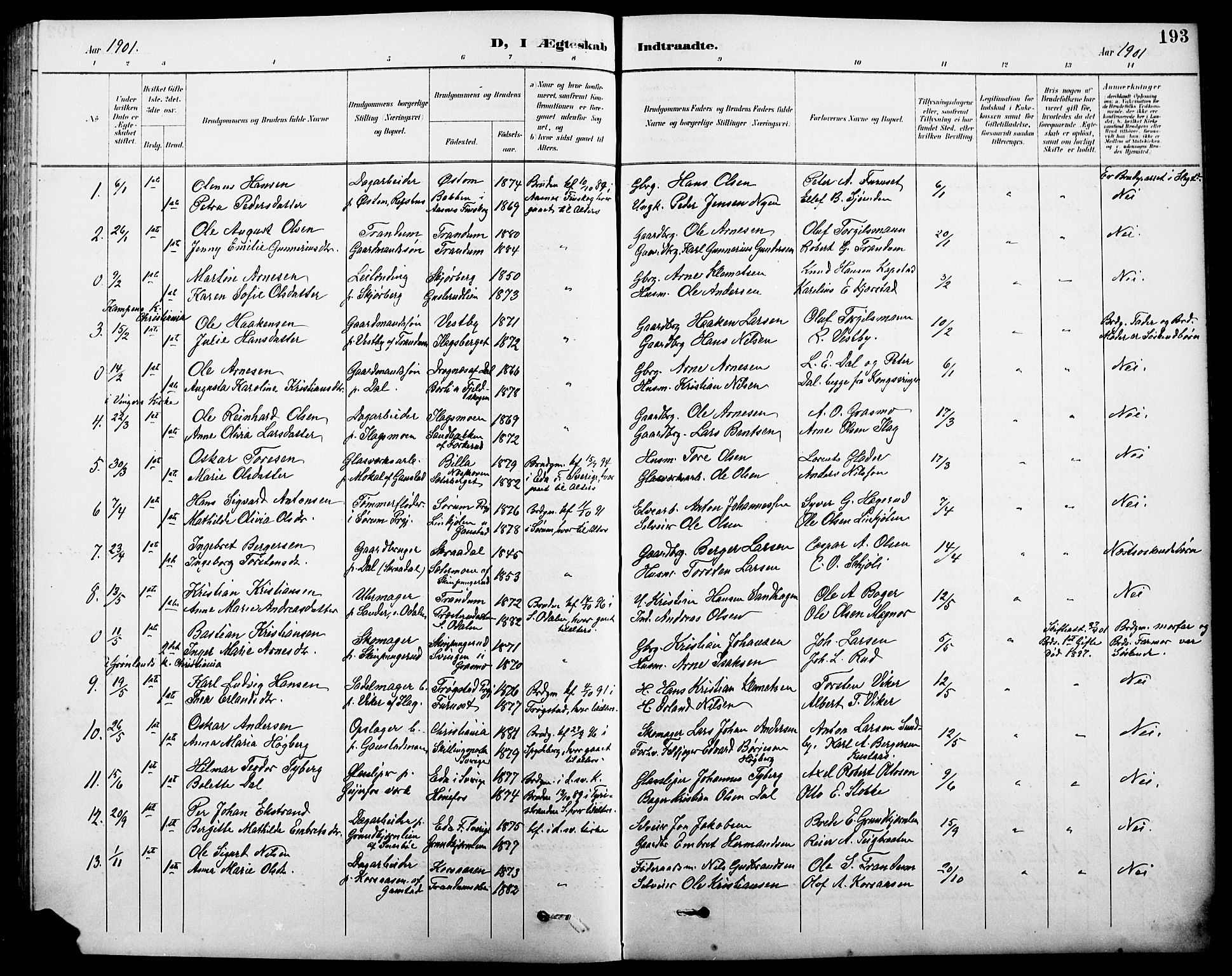 Eidskog prestekontor, AV/SAH-PREST-026/H/Ha/Hab/L0001: Klokkerbok nr. 1, 1895-1917, s. 193