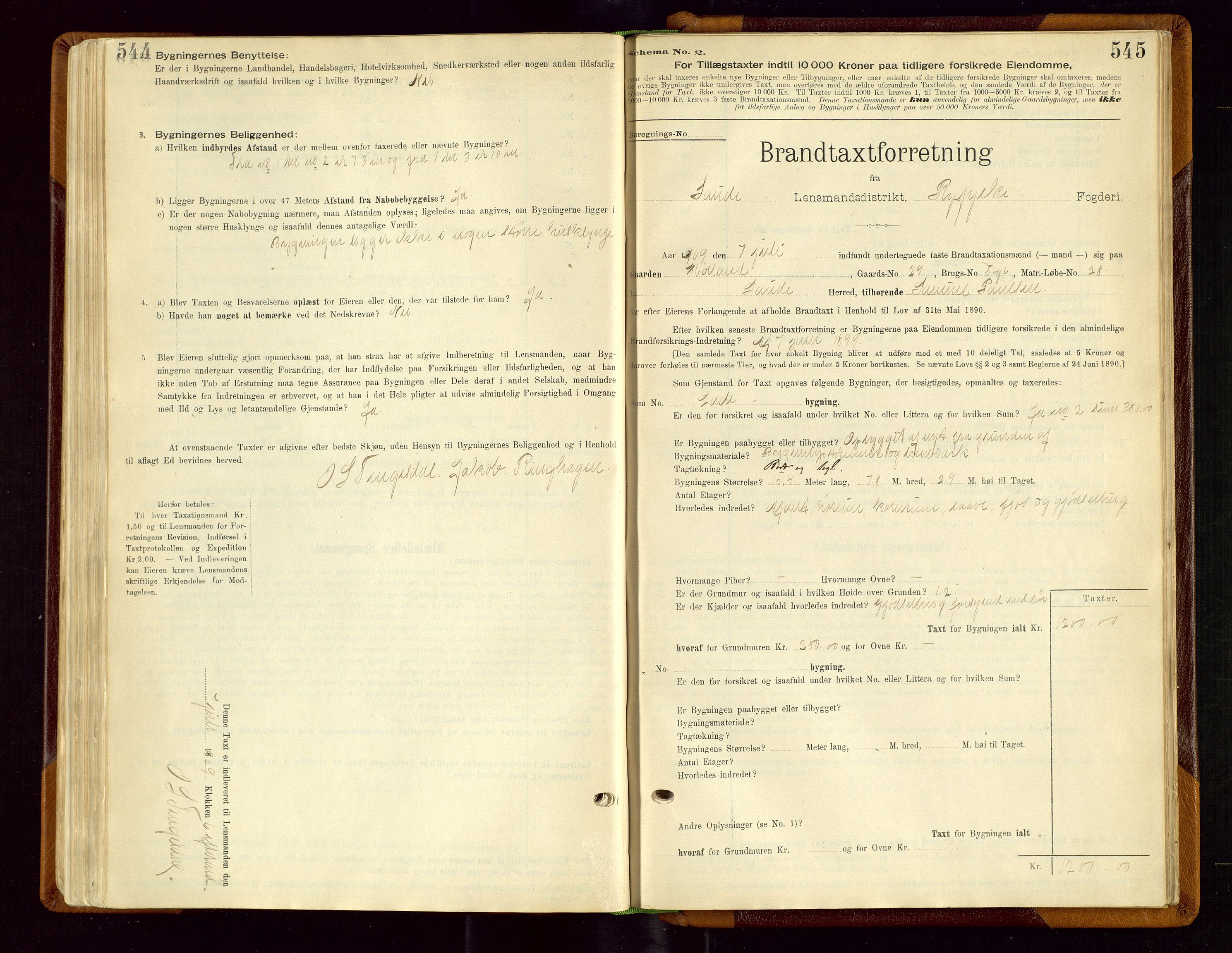 Sauda lensmannskontor, SAST/A-100177/Gob/L0001: Branntakstprotokoll - skjematakst, 1894-1914, s. 544-545