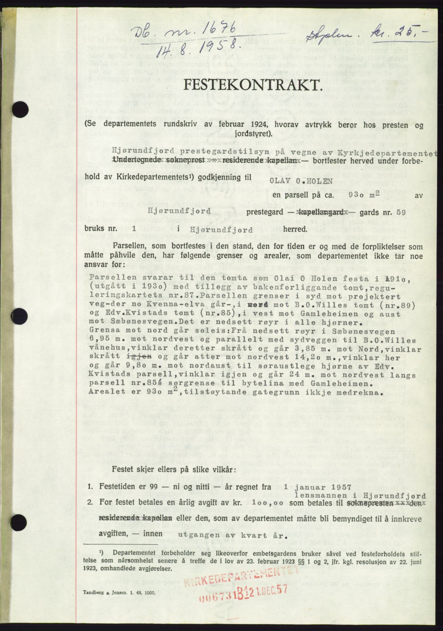 Søre Sunnmøre sorenskriveri, AV/SAT-A-4122/1/2/2C/L0110: Pantebok nr. 36A, 1958-1958, Dagboknr: 1676/1958