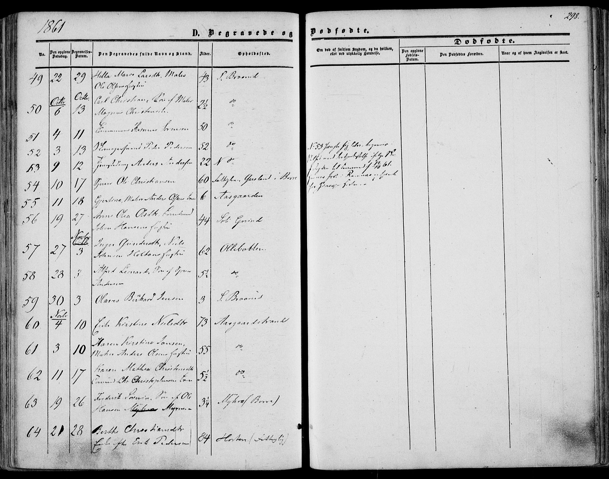 Borre kirkebøker, AV/SAKO-A-338/F/Fa/L0006: Ministerialbok nr. I 6, 1852-1862, s. 298