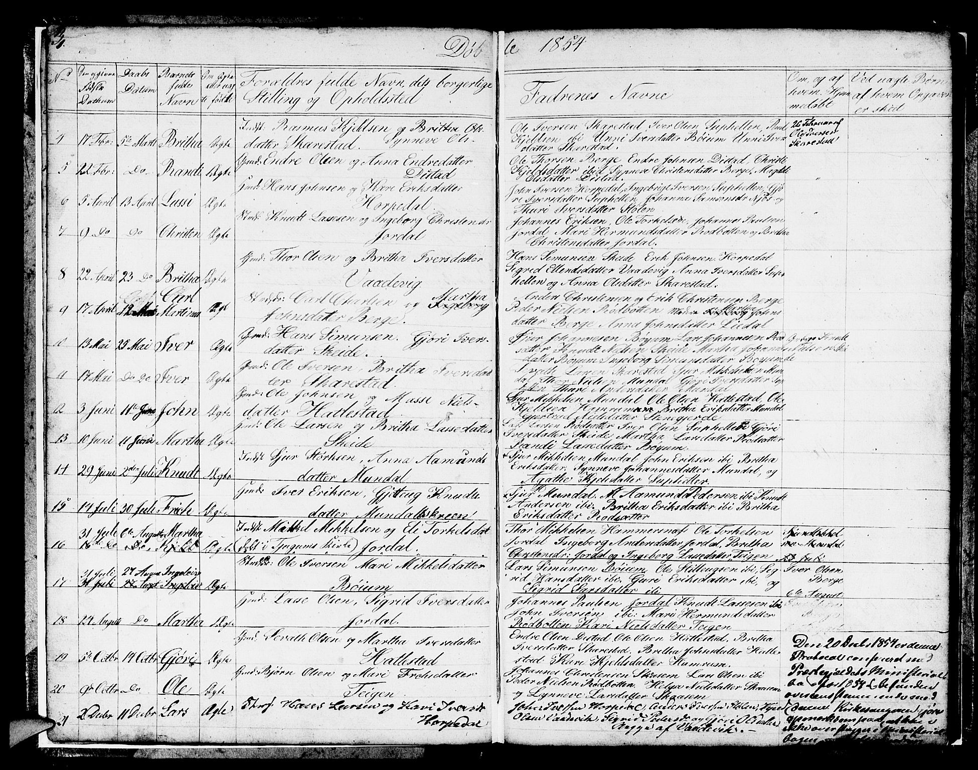 Balestrand sokneprestembete, AV/SAB-A-79601/H/Hab/Habb/L0001: Klokkerbok nr. B 1, 1853-1879, s. 3