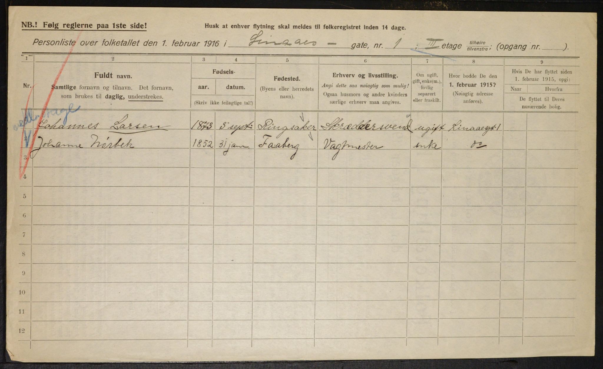 OBA, Kommunal folketelling 1.2.1916 for Kristiania, 1916, s. 59077