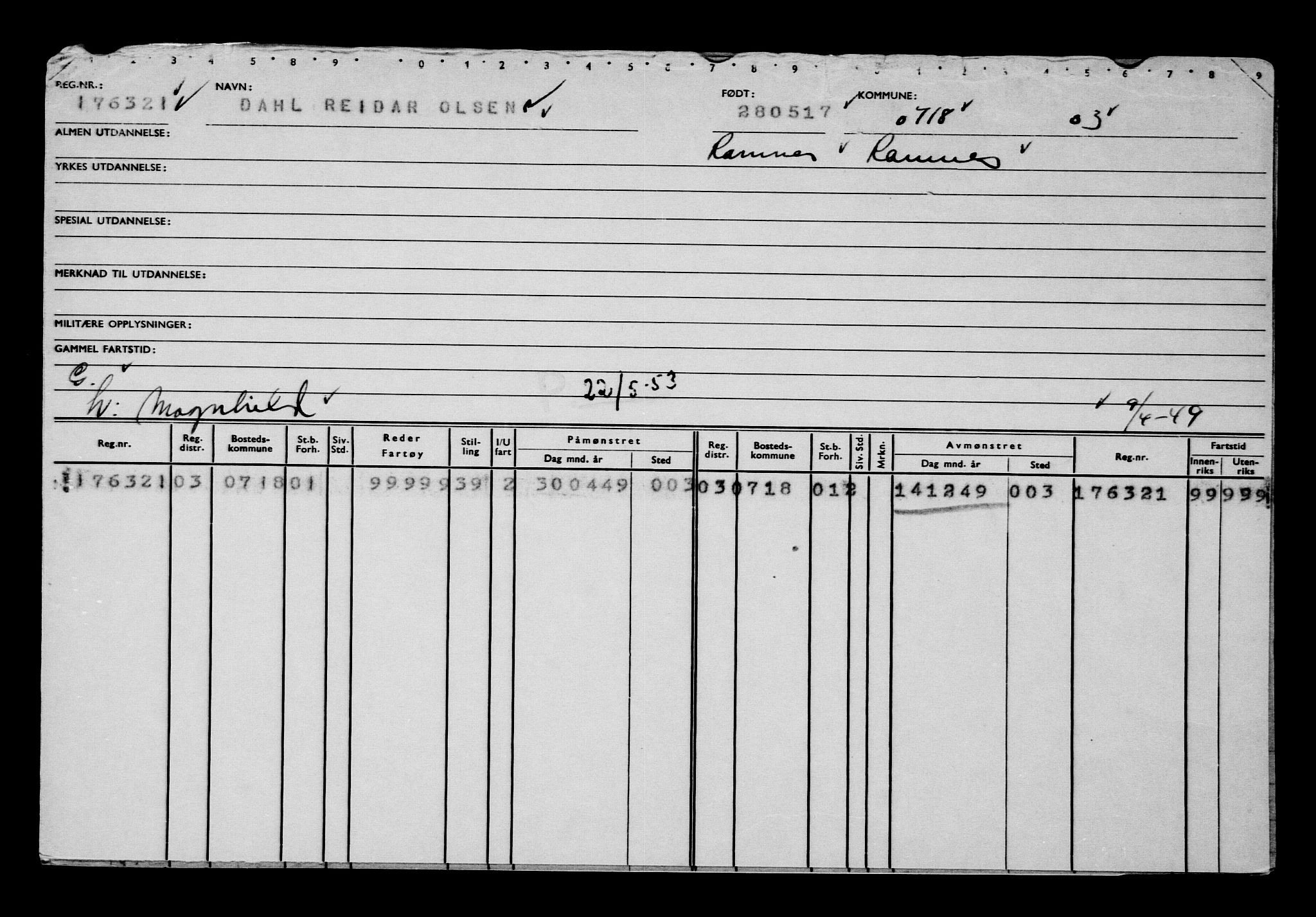 Direktoratet for sjømenn, RA/S-3545/G/Gb/L0148: Hovedkort, 1917, s. 816