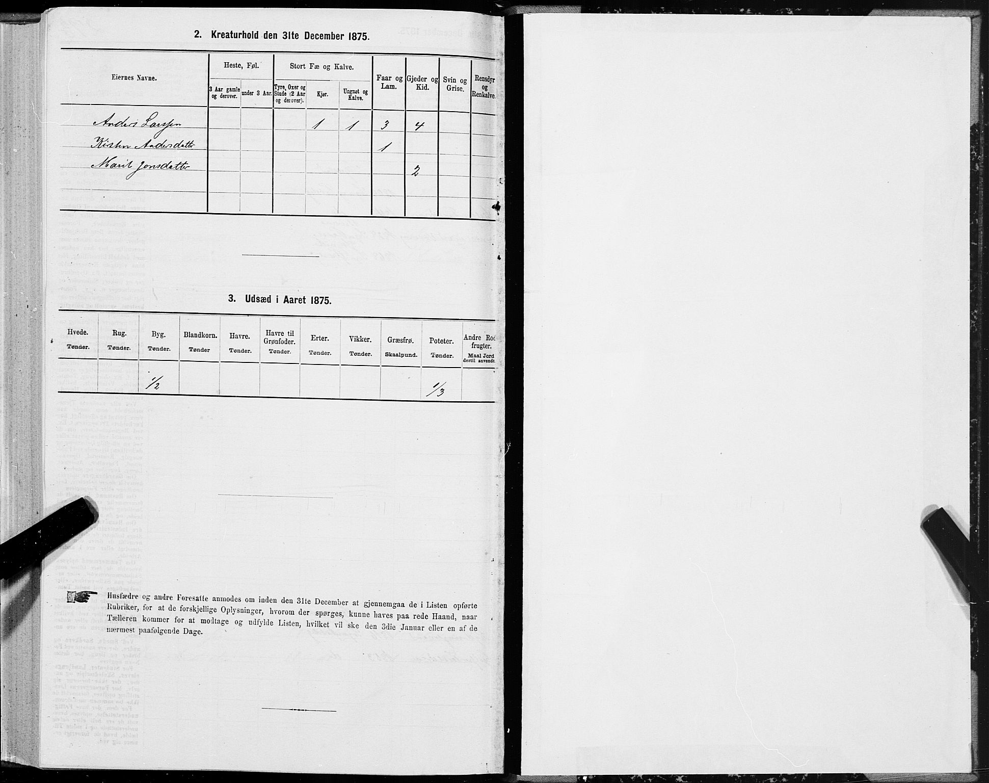 SAT, Folketelling 1875 for 1842P Skjerstad prestegjeld, 1875