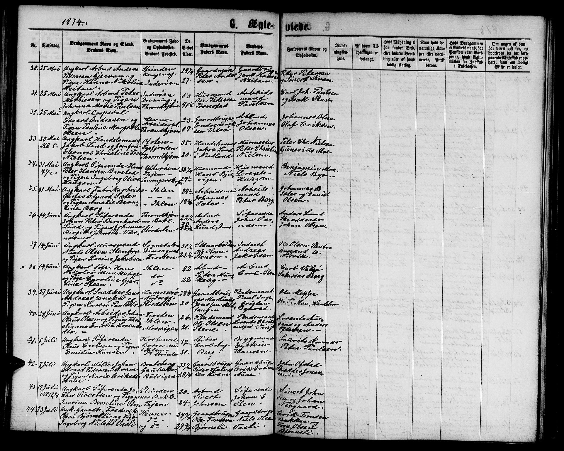 Ministerialprotokoller, klokkerbøker og fødselsregistre - Sør-Trøndelag, AV/SAT-A-1456/602/L0141: Klokkerbok nr. 602C09, 1865-1877