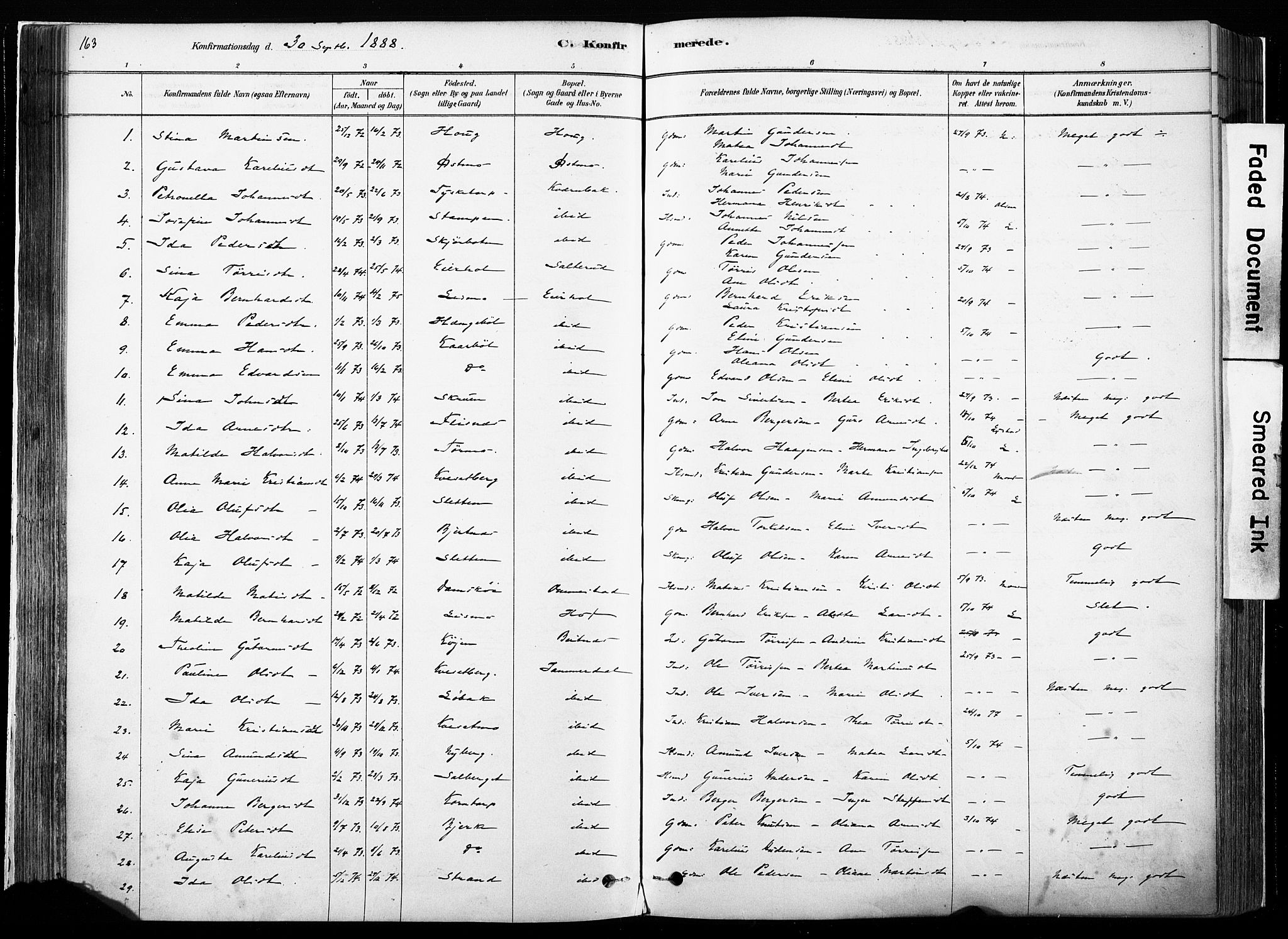 Hof prestekontor, AV/SAH-PREST-038/H/Ha/Haa/L0010: Ministerialbok nr. 10, 1878-1909, s. 163