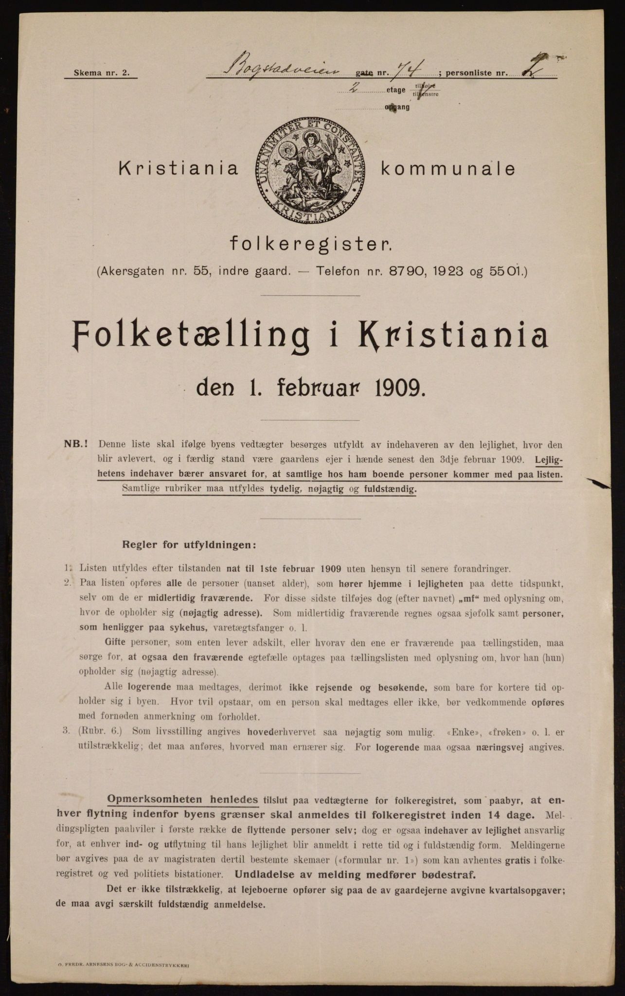 OBA, Kommunal folketelling 1.2.1909 for Kristiania kjøpstad, 1909, s. 7120