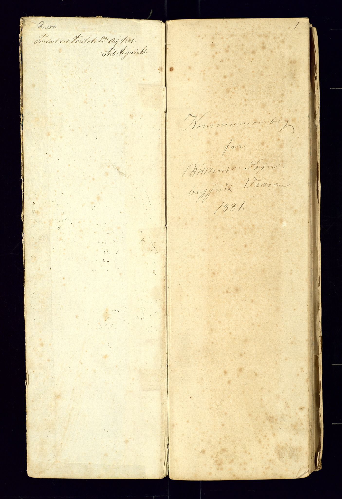 Birkenes sokneprestkontor, AV/SAK-1111-0004/F/Fc/L0007: Kommunikantprotokoll nr. C-7, 1881-1891, s. 1