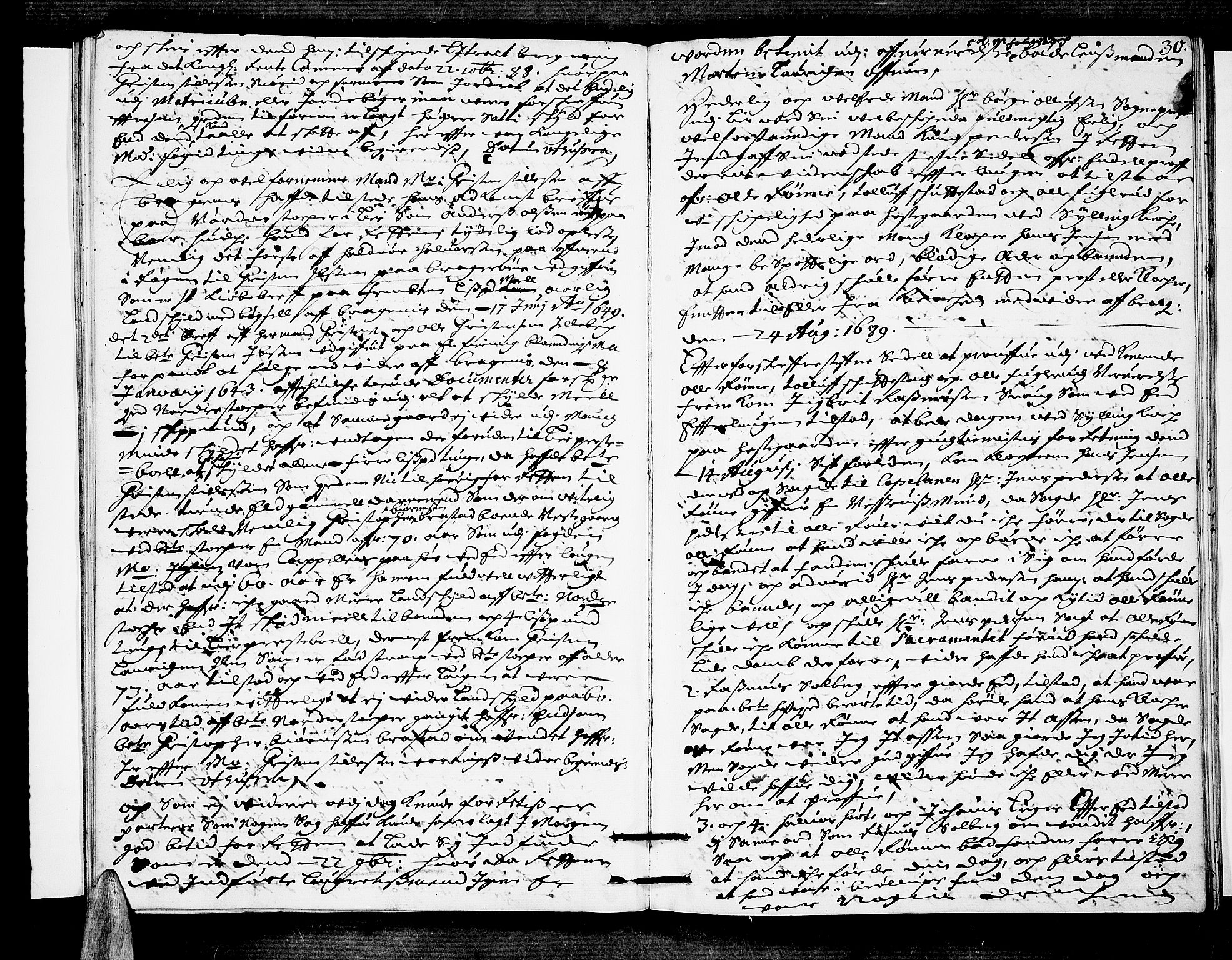 Lier, Røyken og Hurum sorenskriveri, AV/SAKO-A-89/F/Fa/L0030: Tingbok, 1689, s. 30