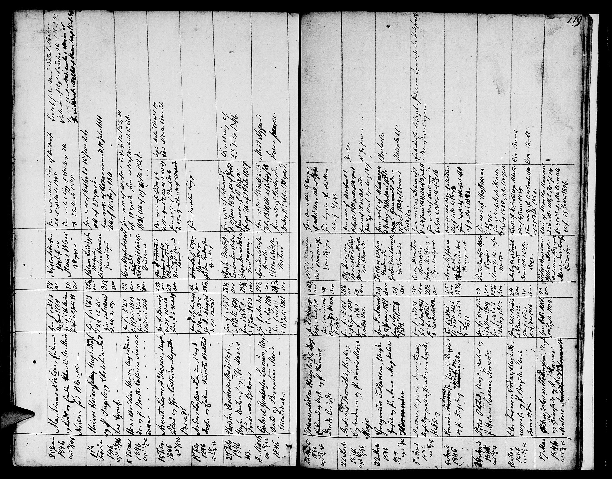 Nykirken Sokneprestembete, SAB/A-77101/H/Hab: Klokkerbok nr. A 2, 1782-1847, s. 179