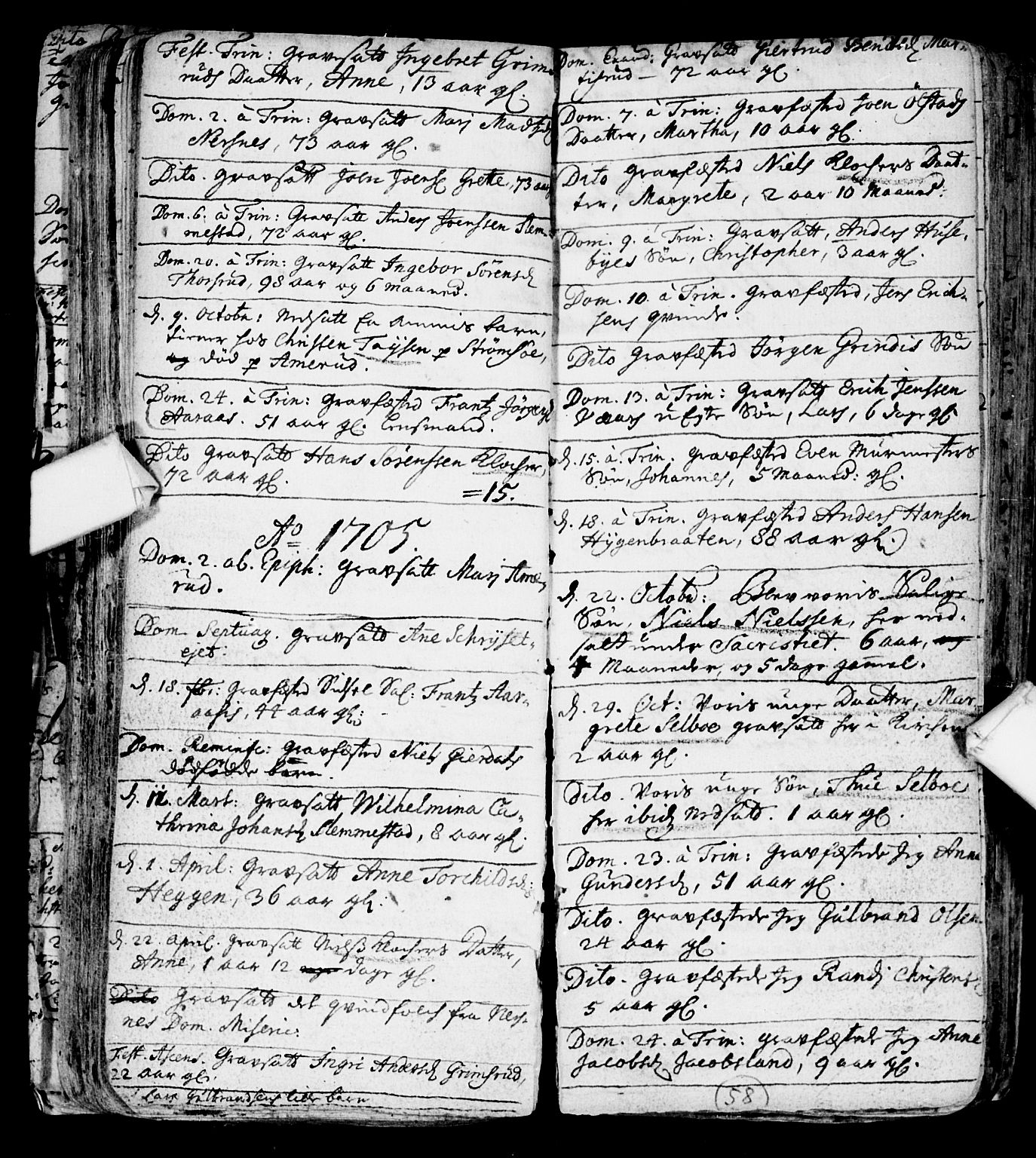 Røyken kirkebøker, SAKO/A-241/F/Fa/L0001: Ministerialbok nr. 1, 1701-1730, s. 58