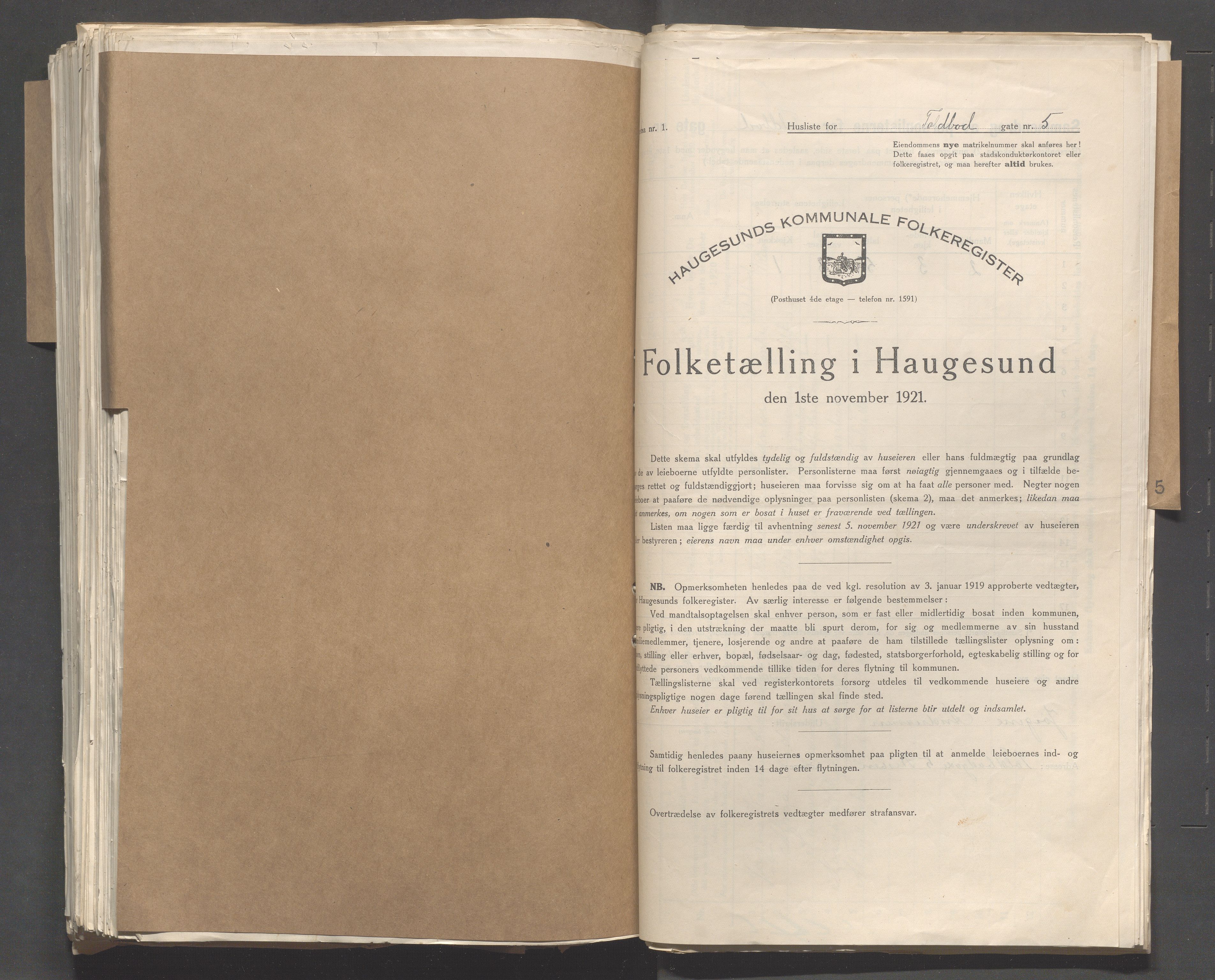 IKAR, Kommunal folketelling 1.11.1921 for Haugesund, 1921, s. 7420
