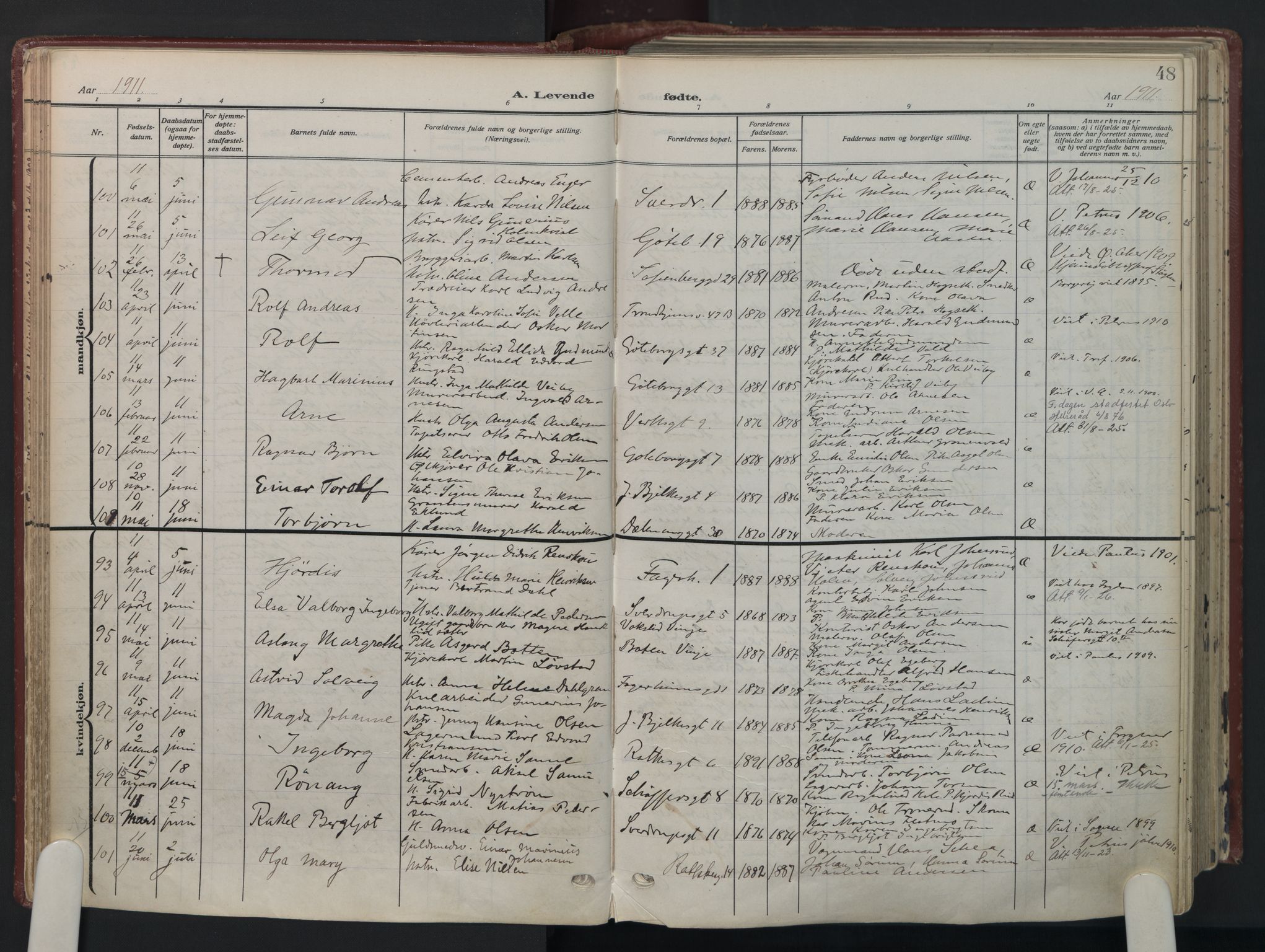 Petrus prestekontor Kirkebøker, AV/SAO-A-10872/F/Fa/L0012: Ministerialbok nr. 12, 1909-1936, s. 48