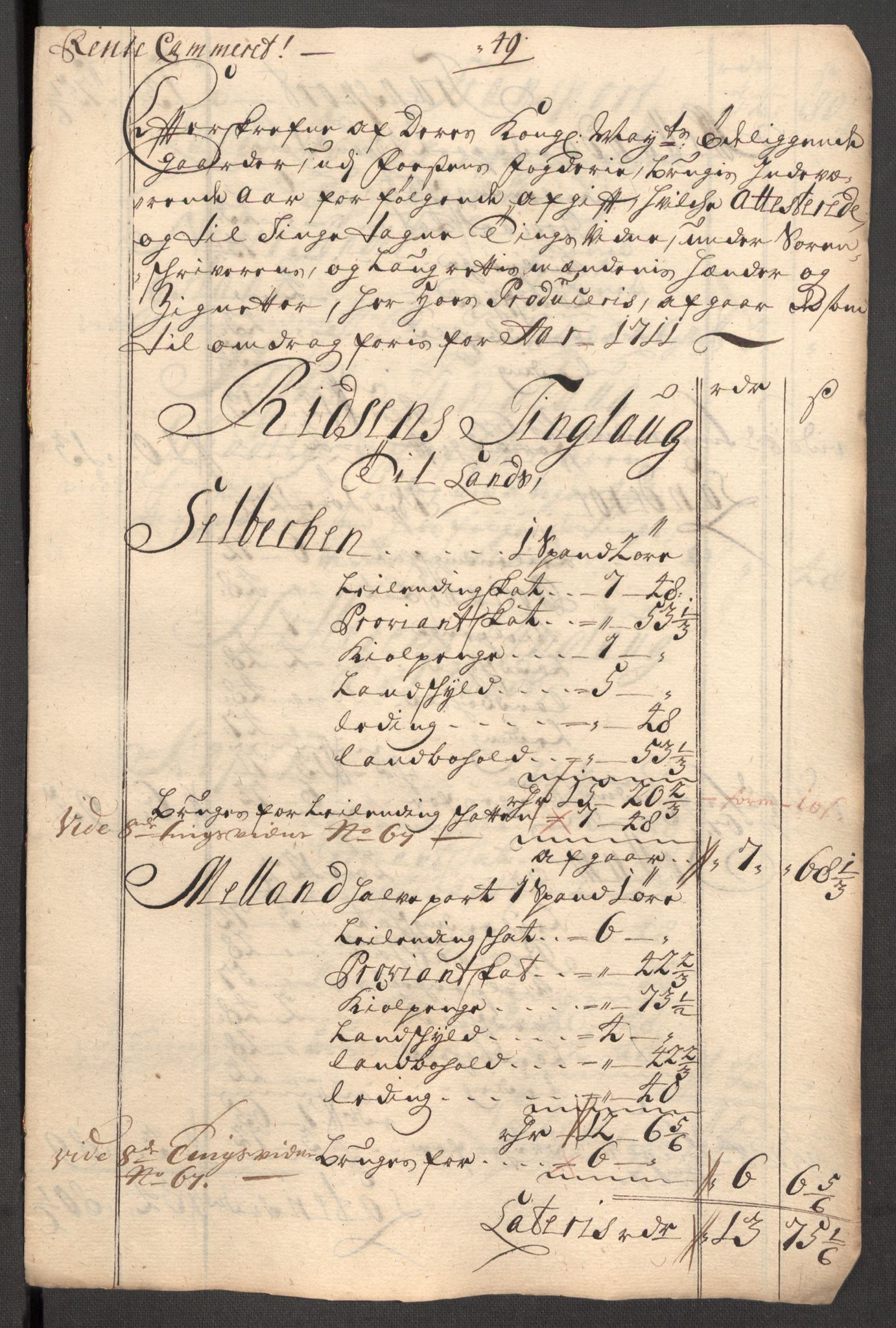 Rentekammeret inntil 1814, Reviderte regnskaper, Fogderegnskap, RA/EA-4092/R57/L3860: Fogderegnskap Fosen, 1711, s. 200