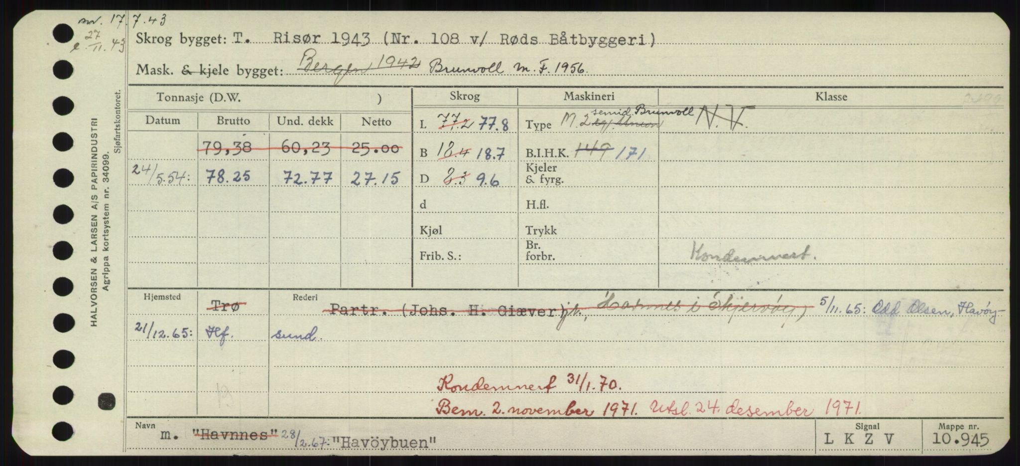 Sjøfartsdirektoratet med forløpere, Skipsmålingen, AV/RA-S-1627/H/Hd/L0015: Fartøy, Havm-Hey, s. 119