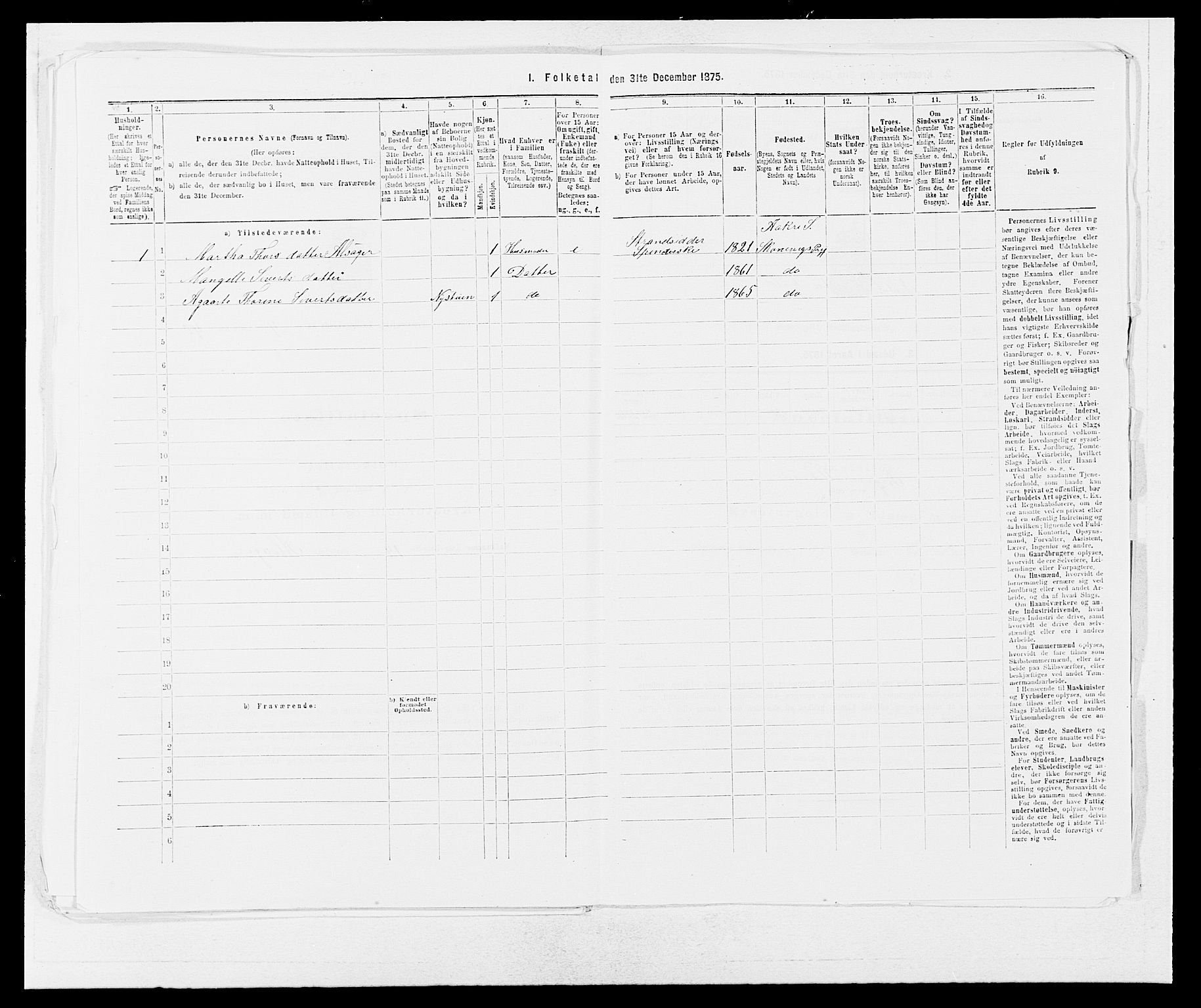 SAB, Folketelling 1875 for 1212P Skånevik prestegjeld, 1875, s. 445