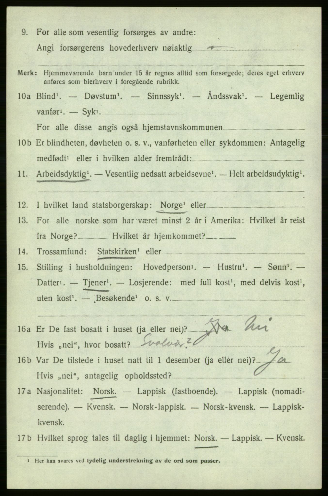 SATØ, Folketelling 1920 for 2019 Kjelvik herred, 1920, s. 2784