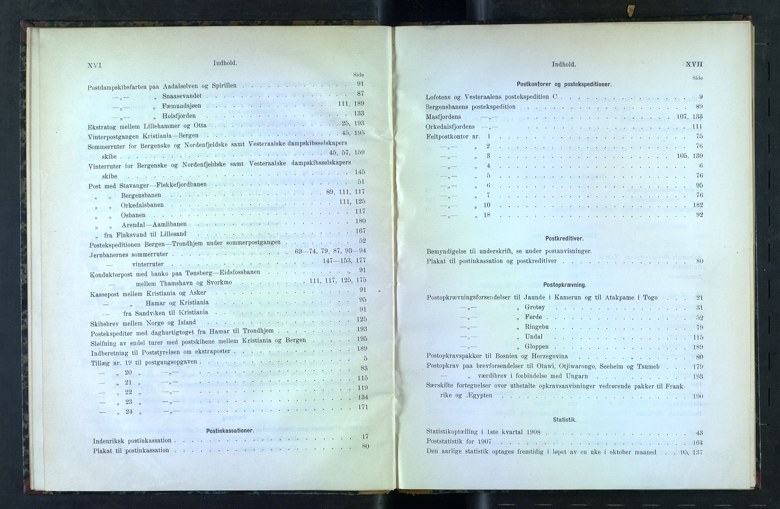 Norges Postmuseums bibliotek, NOPO/-/-/-: Sirkulærer fra Poststyrelsen, 1908