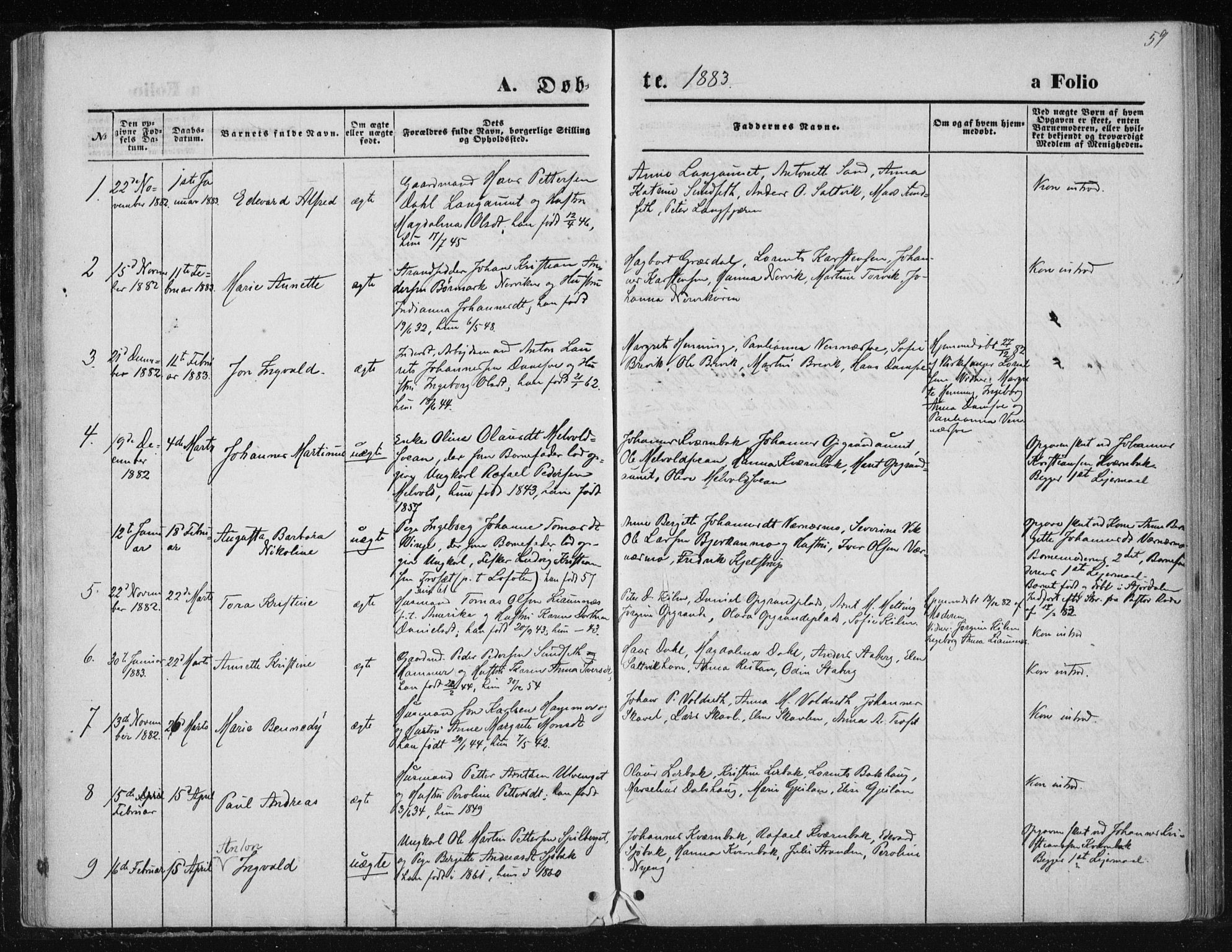 Ministerialprotokoller, klokkerbøker og fødselsregistre - Nord-Trøndelag, SAT/A-1458/733/L0324: Ministerialbok nr. 733A03, 1870-1883, s. 59