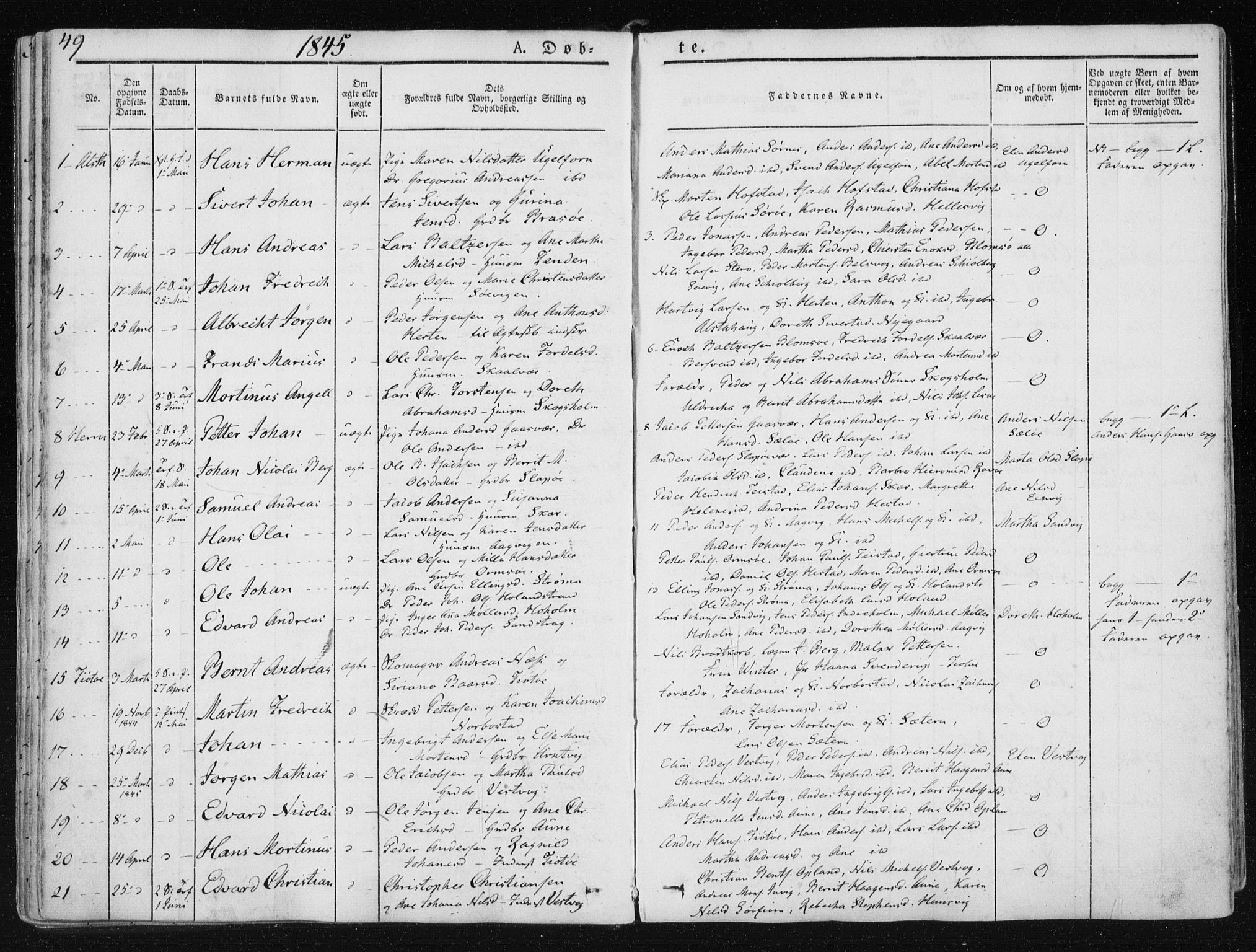 Ministerialprotokoller, klokkerbøker og fødselsregistre - Nordland, AV/SAT-A-1459/830/L0446: Ministerialbok nr. 830A10, 1831-1865, s. 49