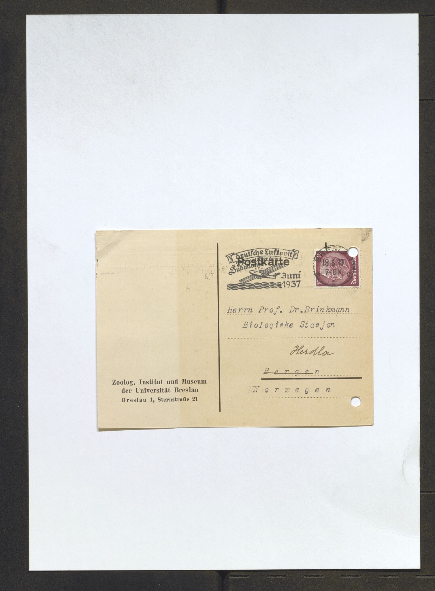 Bergens Museum, AV/SAB-A-17301/13/D/L0002: Korrespondanse , 1928-1940, s. 586