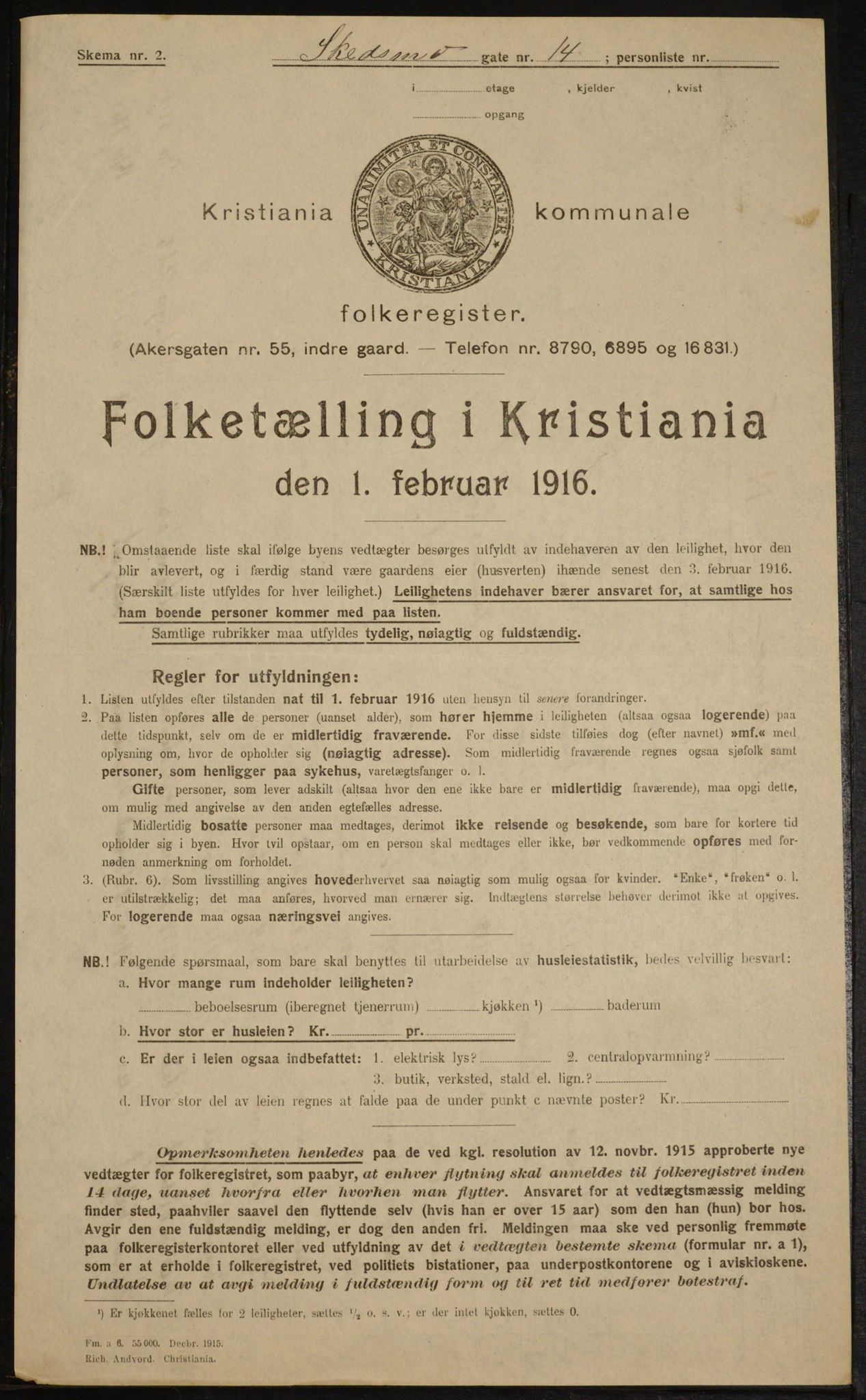 OBA, Kommunal folketelling 1.2.1916 for Kristiania, 1916, s. 97879