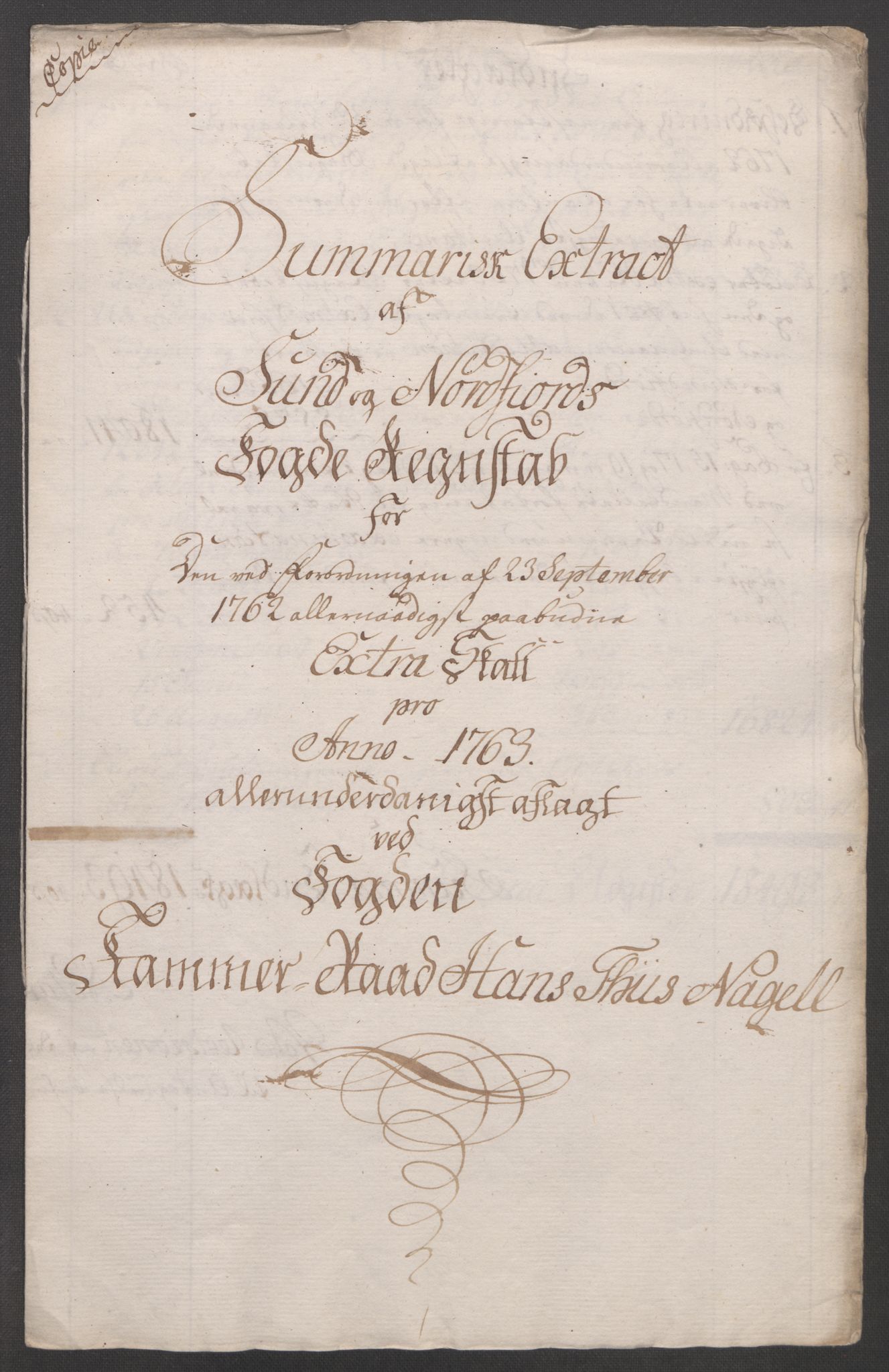 Rentekammeret inntil 1814, Reviderte regnskaper, Fogderegnskap, AV/RA-EA-4092/R53/L3550: Ekstraskatten Sunn- og Nordfjord, 1762-1771, s. 43