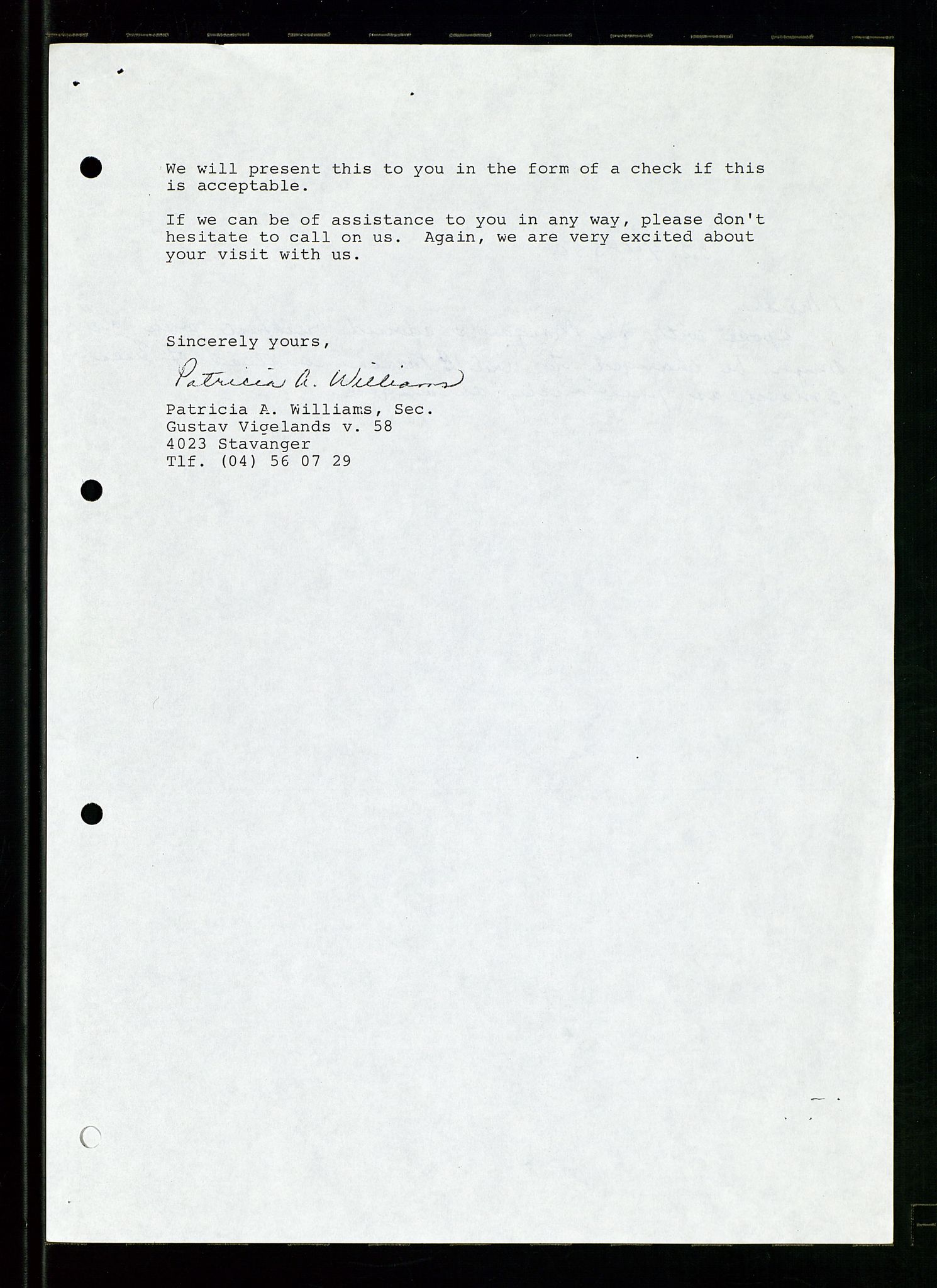 PA 1547 - Petroleum Wives Club, AV/SAST-A-101974/D/Da/L0003: President's file, 1985-1990