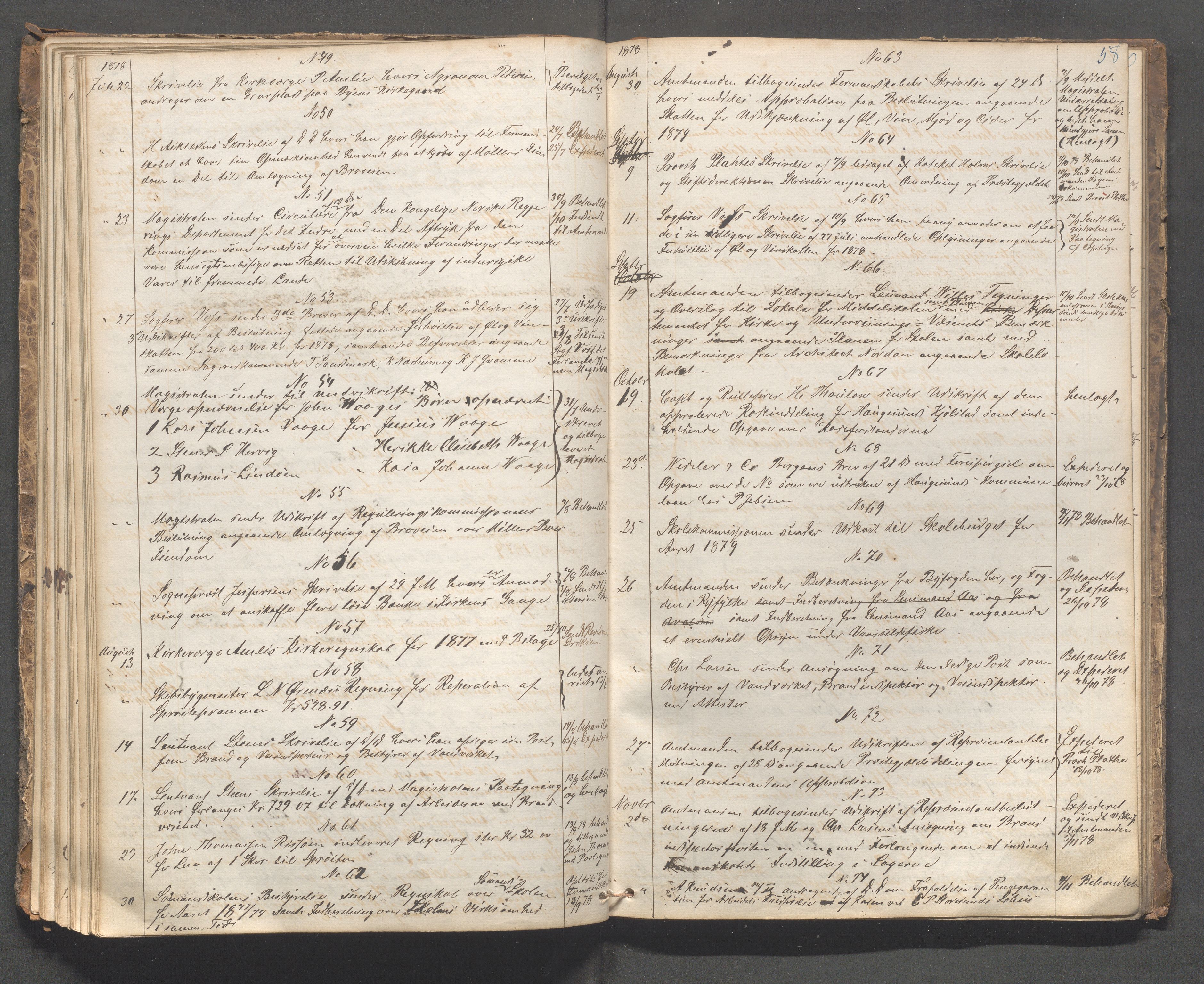 Haugesund kommune - Formannskapet, IKAR/X-0001/C/L0001: Journal, 1855-1887, s. 58