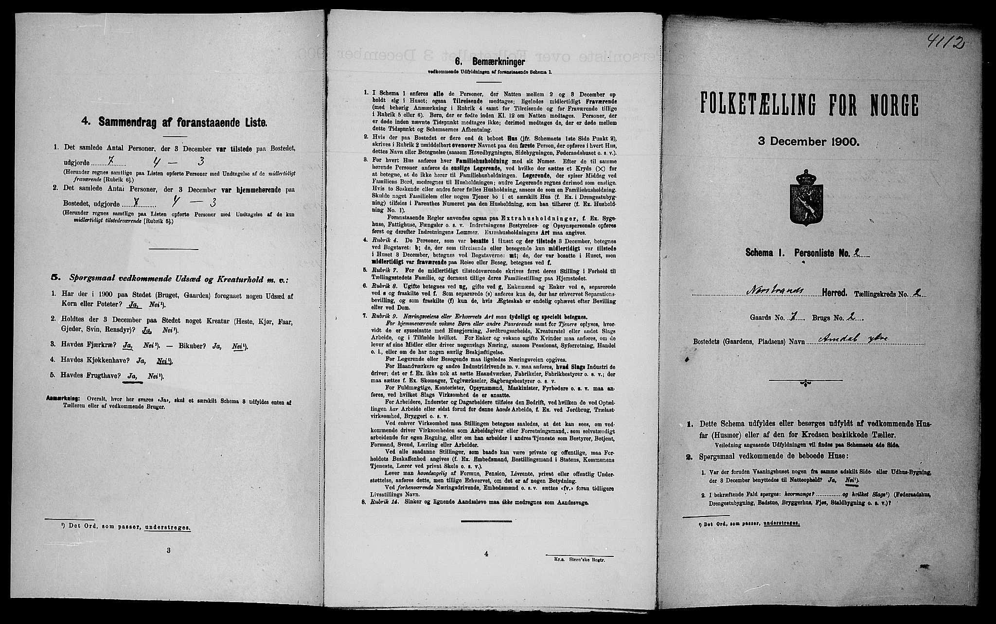 SAST, Folketelling 1900 for 1139 Nedstrand herred, 1900, s. 106