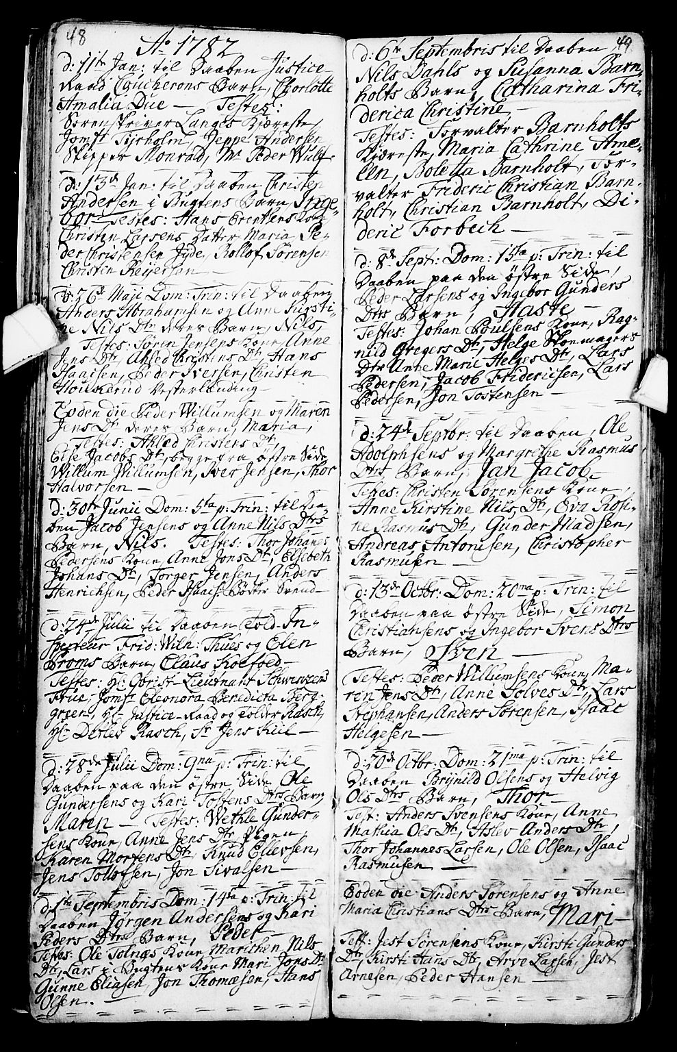 Porsgrunn kirkebøker , SAKO/A-104/G/Ga/L0001: Klokkerbok nr. I 1, 1766-1790, s. 48-49