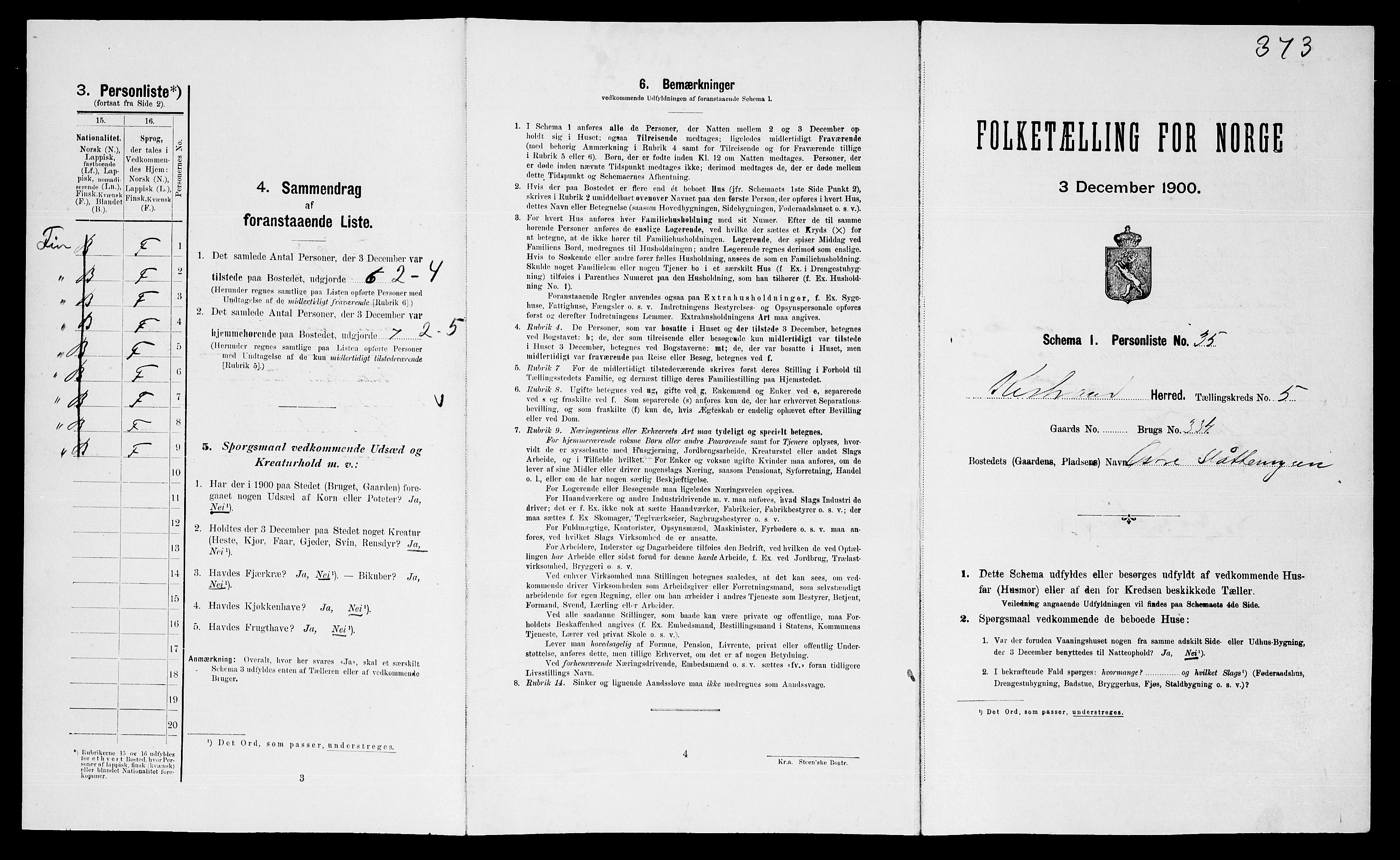 SATØ, Folketelling 1900 for 2020 Kistrand herred, 1900, s. 442