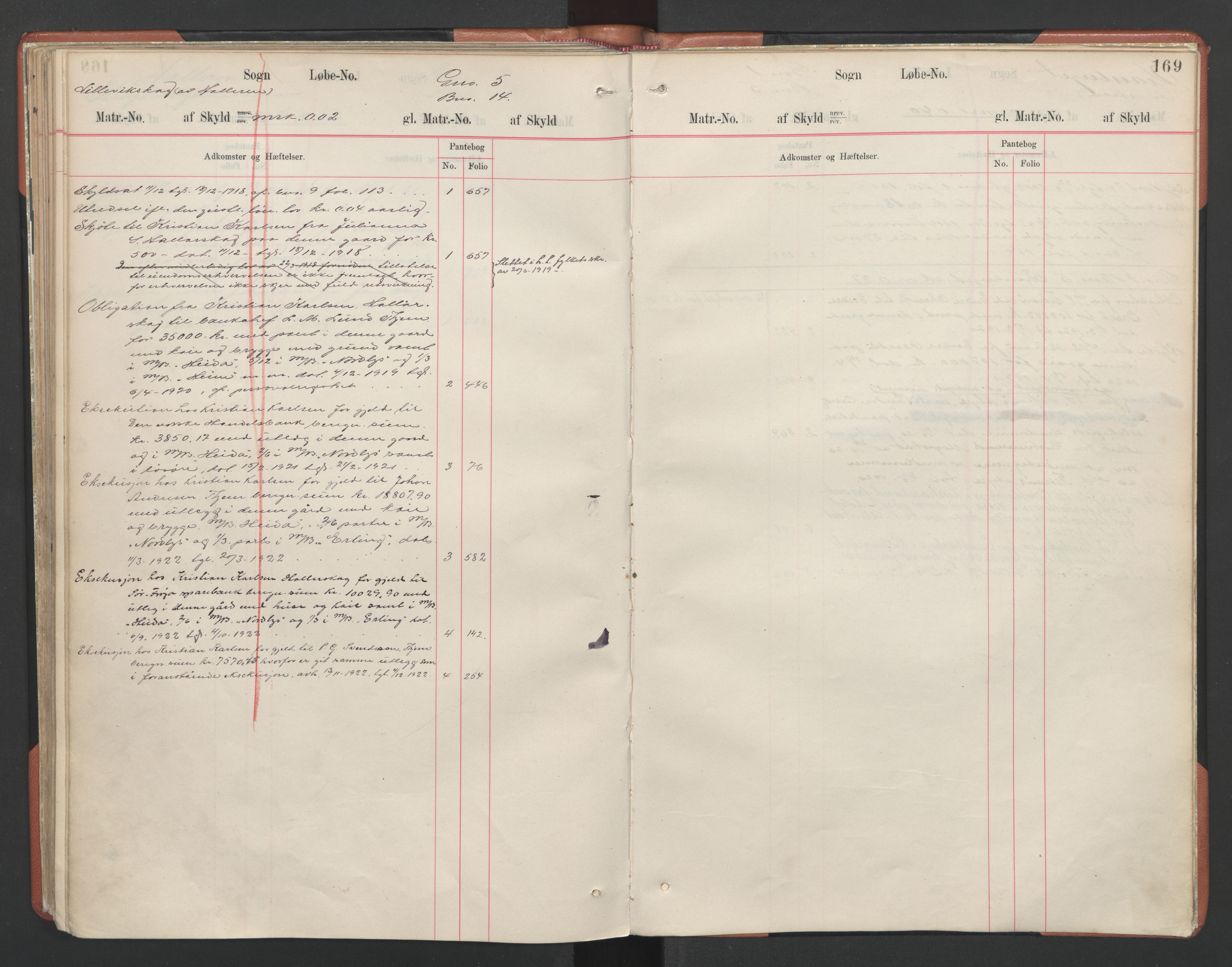 Hitra sorenskriveri, AV/SAT-A-0018/2/2A/L0001: Panteregister nr. 1, s. 169