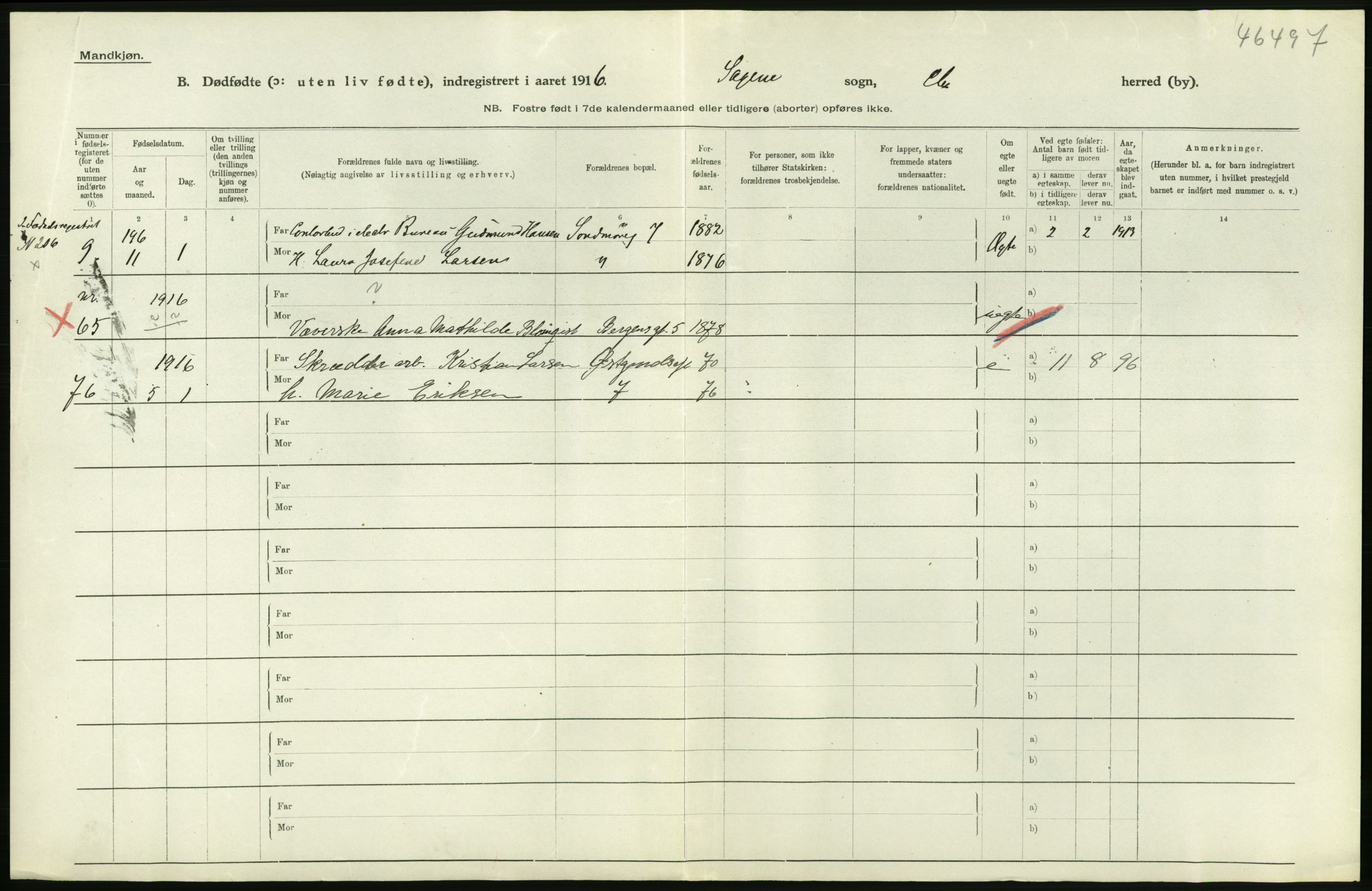 Statistisk sentralbyrå, Sosiodemografiske emner, Befolkning, AV/RA-S-2228/D/Df/Dfb/Dfbf/L0010: Kristiania: Døde, dødfødte., 1916, s. 538