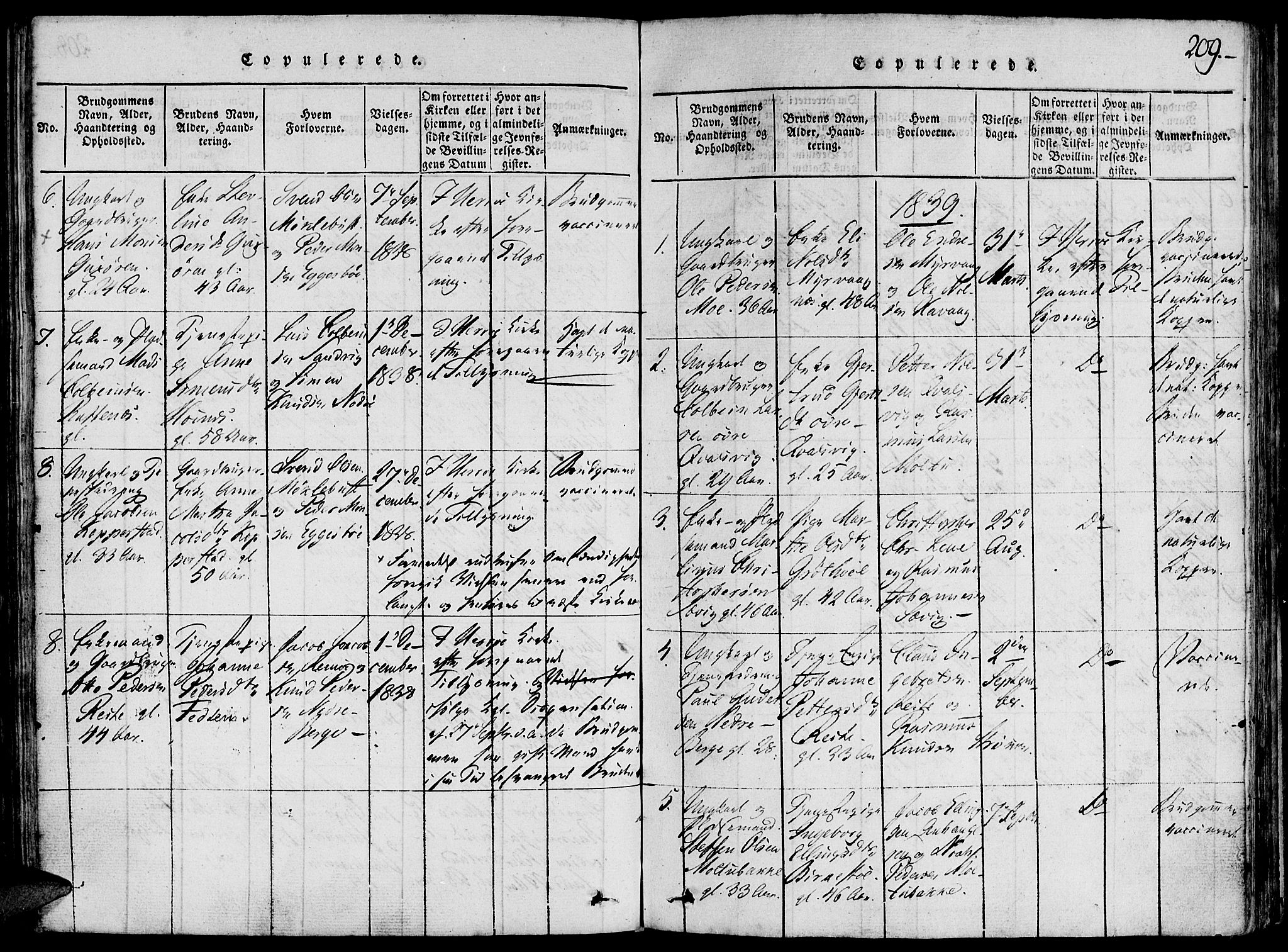 Ministerialprotokoller, klokkerbøker og fødselsregistre - Møre og Romsdal, SAT/A-1454/507/L0069: Ministerialbok nr. 507A04, 1816-1841, s. 209
